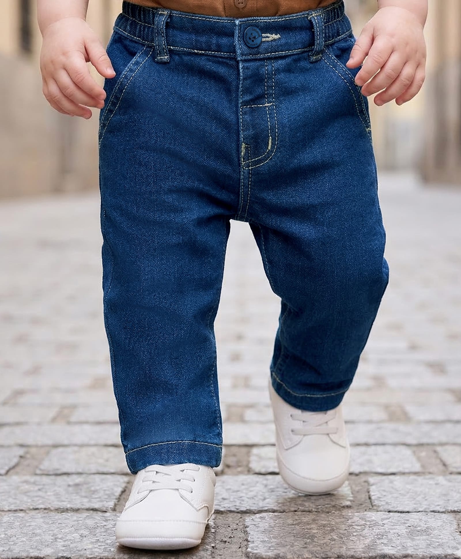 Babyoye Full Length Washed Denim Jeans - Navy Blue-picture-24