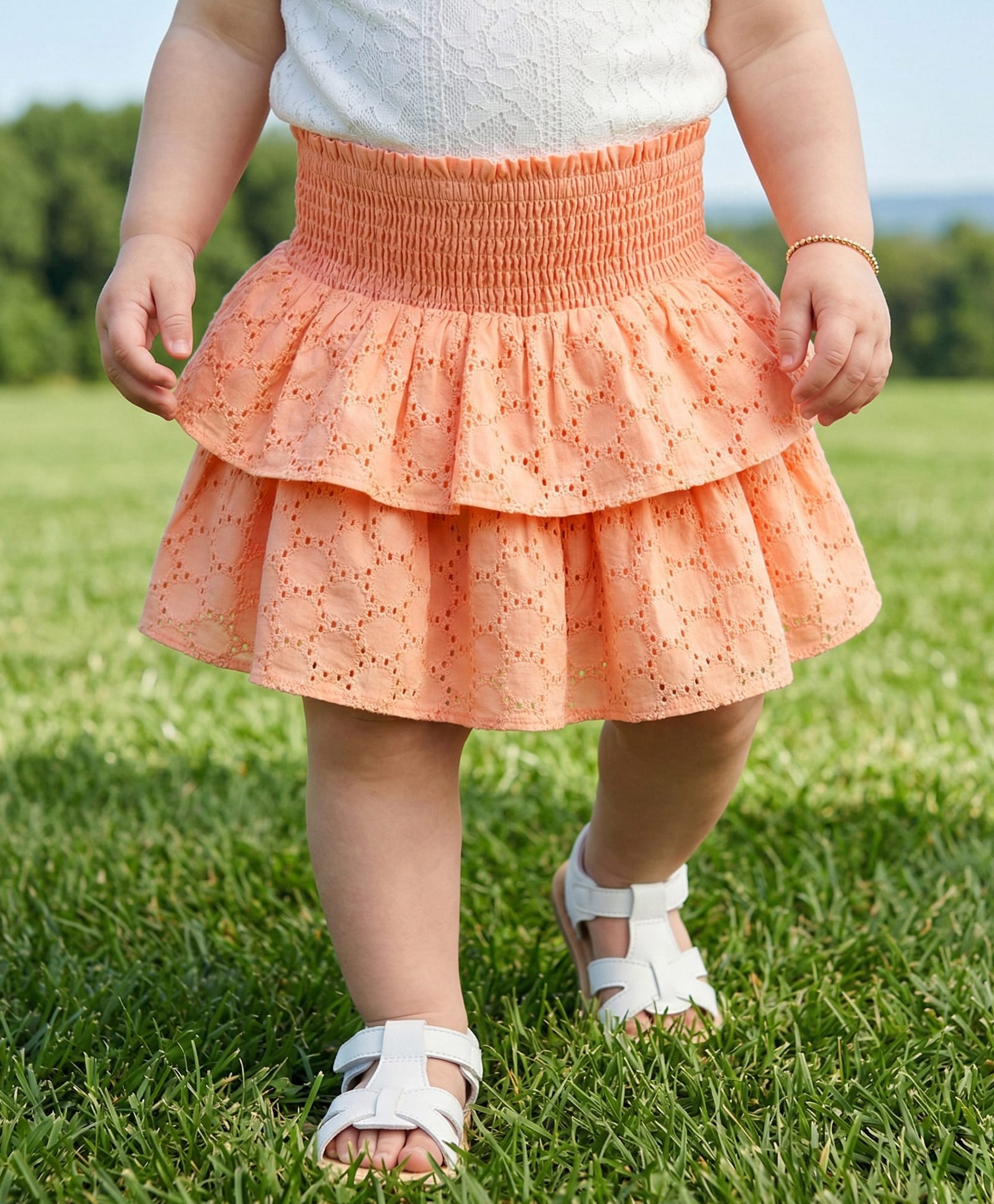 Babyoye Woven Schiffili Skirt - Pink-picture-26