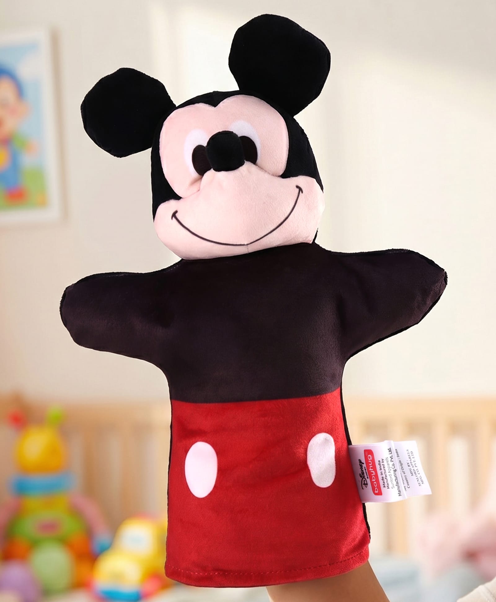 Babyhug Disney 8 cm Mickey Hand Puppet for Kids| Soft Plush Fabric| Cute & Realistic Design| Easy to Wear| Storytelling & Role Play Toy| Lightweight & Safe for Toddlers| Durable & Washable | BIS Certified-image-29