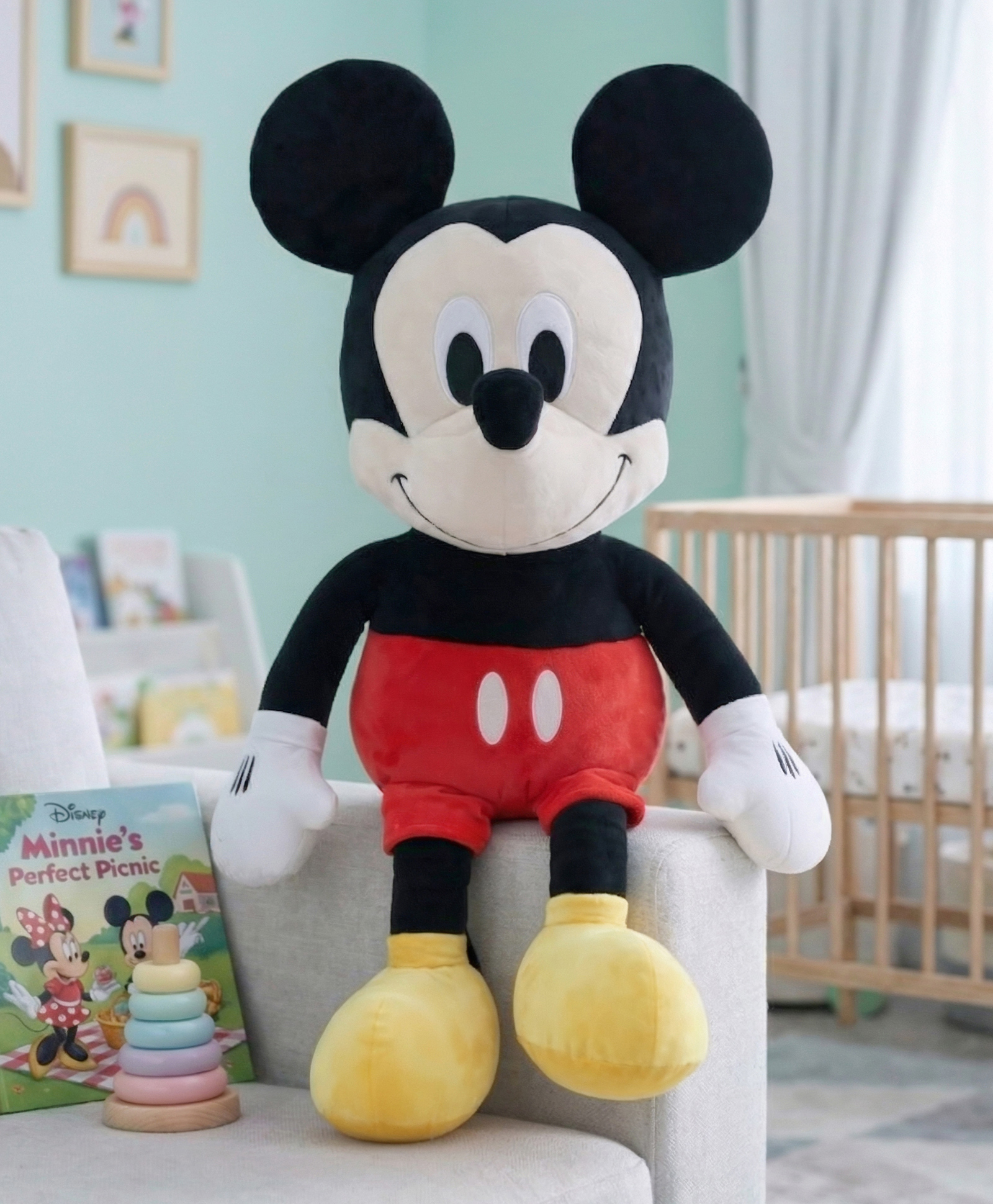 Babyhug Disney Mickey Mouse Soft Toy 50 cm| Premium Plush Stuffed Toy Super Soft & Washable Perfect for Cuddle & Gifting Imaginative Play Sleep Companion for Kids BIS Certified| Home & Car Décor-picture-23