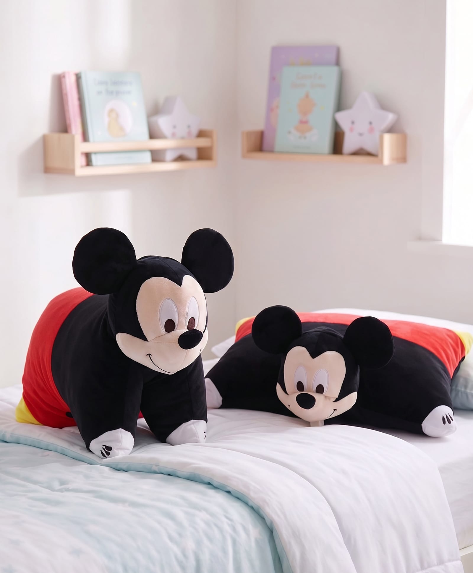 Babyhug Disney Mickey Mouse Convertible Plush Pillow| 2-in-1 Foldable Soft Toy & Cushion| Ultra-Soft Cuddle Buddy for Sleep & Play| Travel Friendly| Kids Nursery & Car Decor| 0+ Months| BIS Certified-image-32