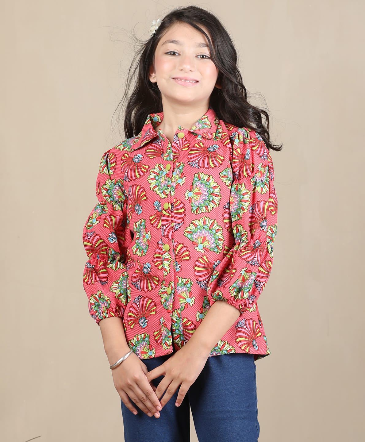 Cutiekins Woven Full Sleeves Floral Printed Top - Pink-picture-31