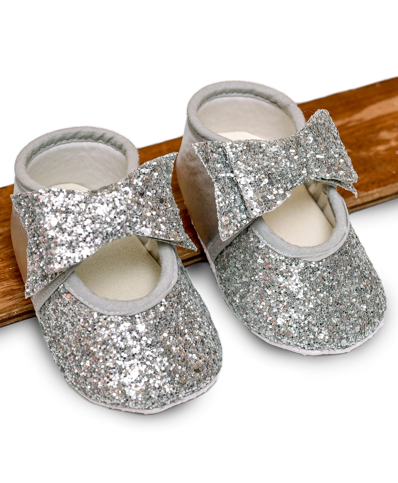 Daizy Bow Applique Detailed & Glittered Booties - Silver-picture-21
