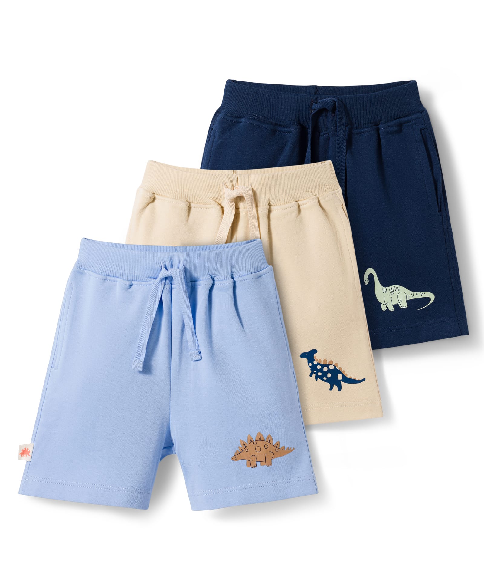 Bonfino 100% Cotton Knit Above Knee Length Dino Printed Shorts Pack Of 3 - Multicolour