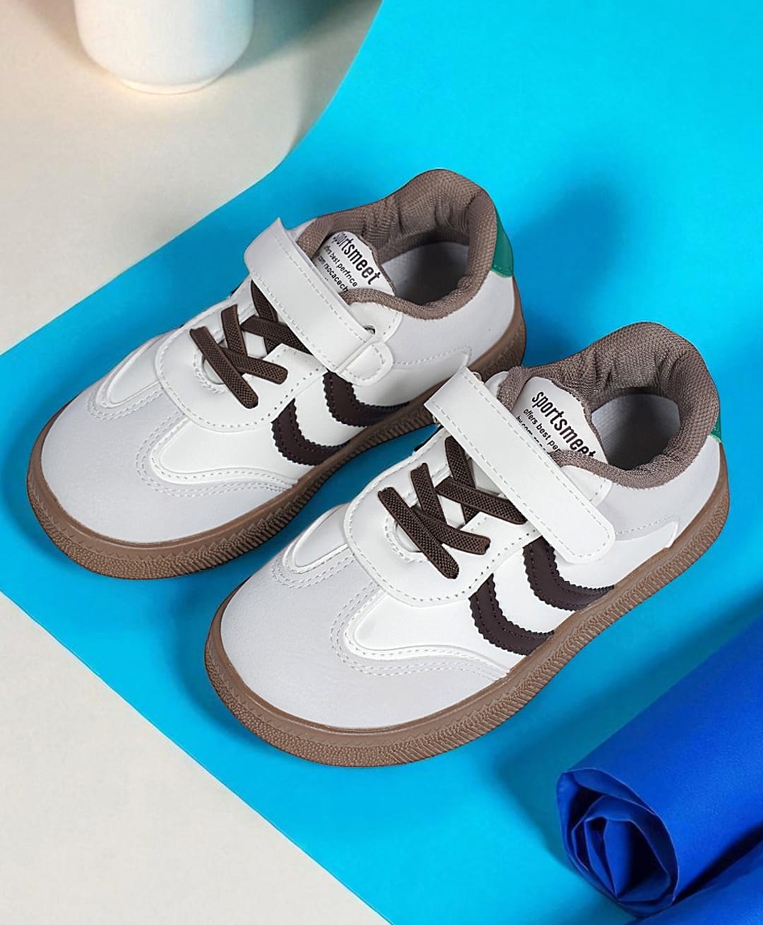 TRUFFLE COLLECTION Colour Blocked Velcro Closure Shoes - Brown-image-32