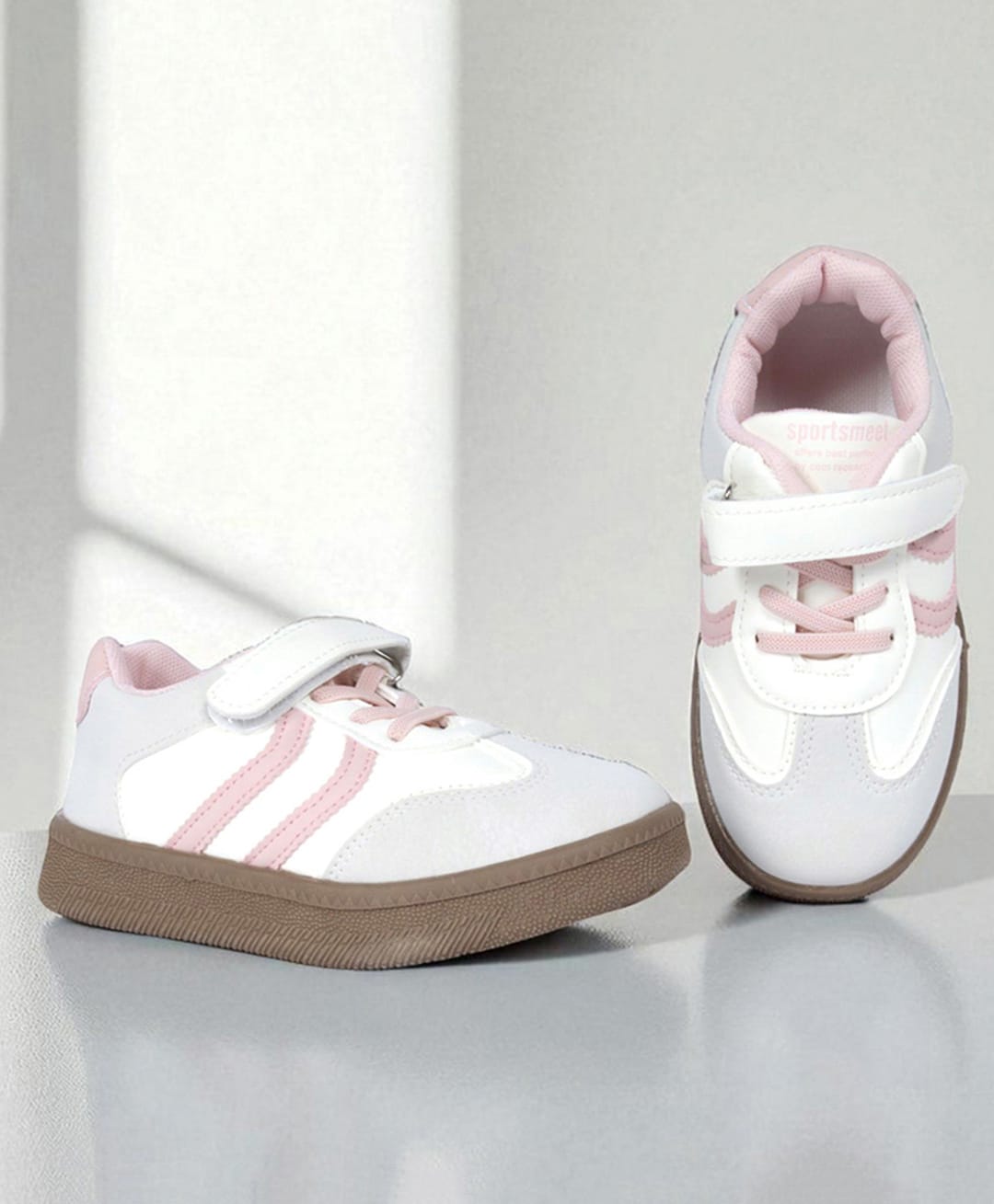 TRUFFLE COLLECTION Colour Blocked Velcro Closure Shoes - Pink-image-48