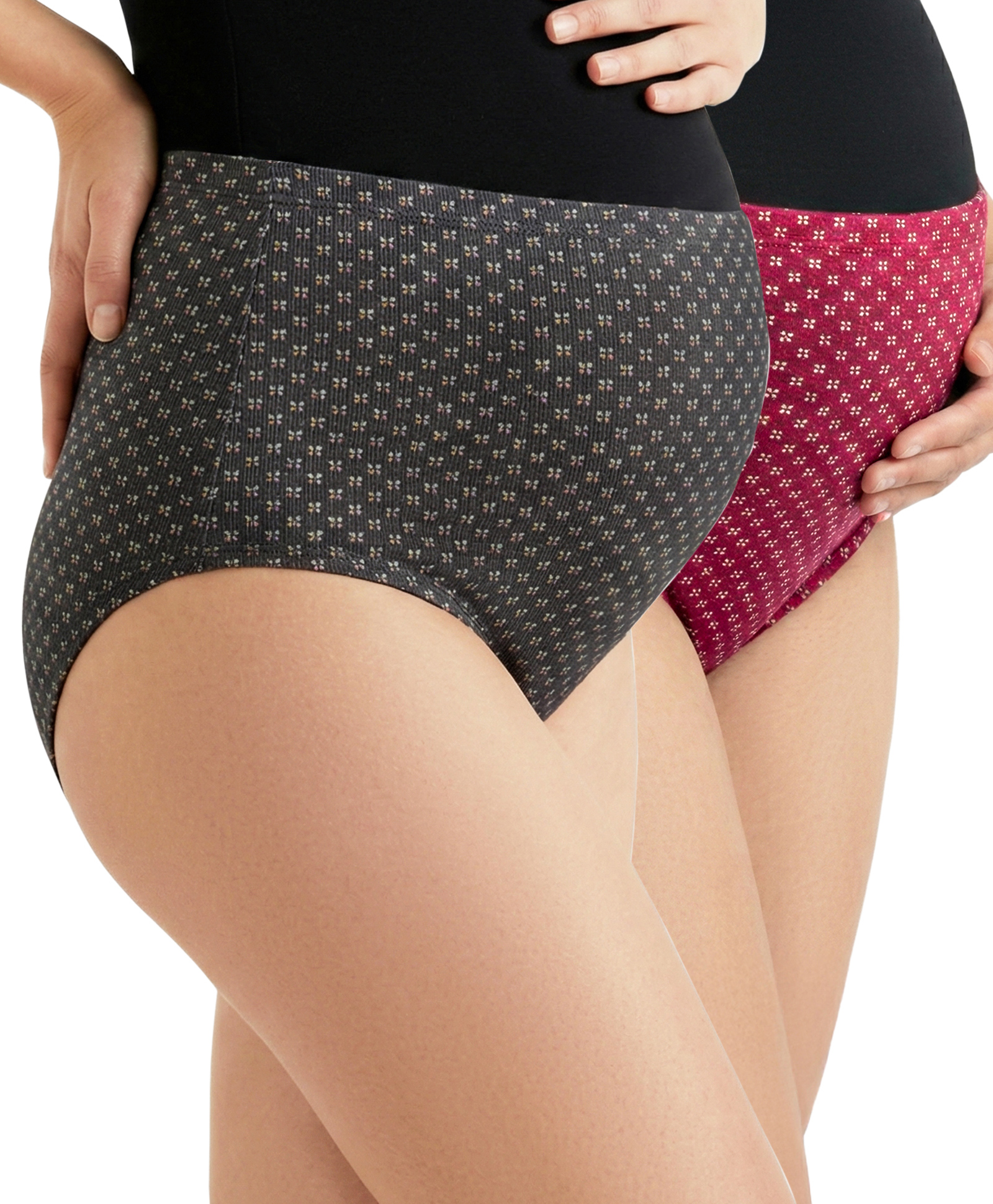 Bella Mama Cotton Elastane High Coverage Floral Printed Panty Set Pack Of 2 (Colour May Vary)