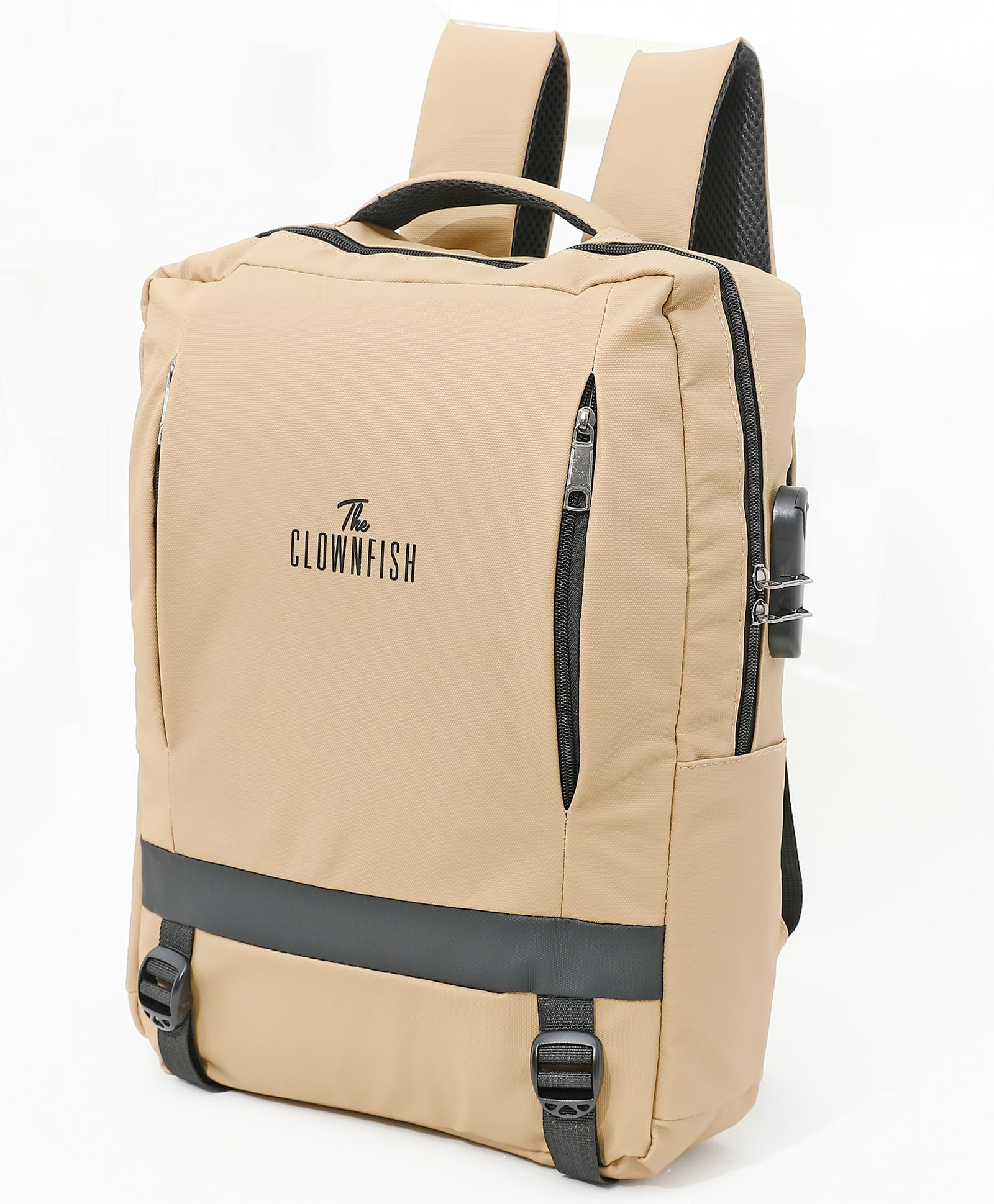 the clownfish Water resistant Travel laptop Cabin Backpack|Beige|YSC3008BG-picture-34