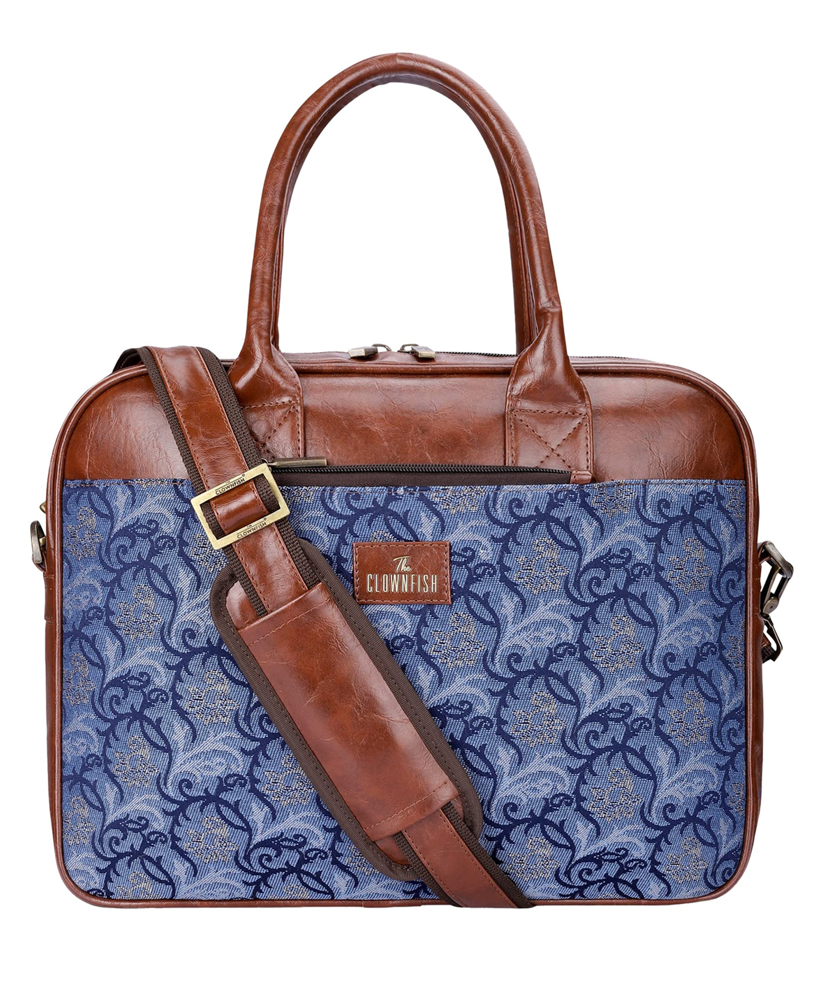 (TCFWLBTP-GA-156BU-FLO)- The Clownfish Womens Laptop Bag -(Deborah Bl..-picture-5