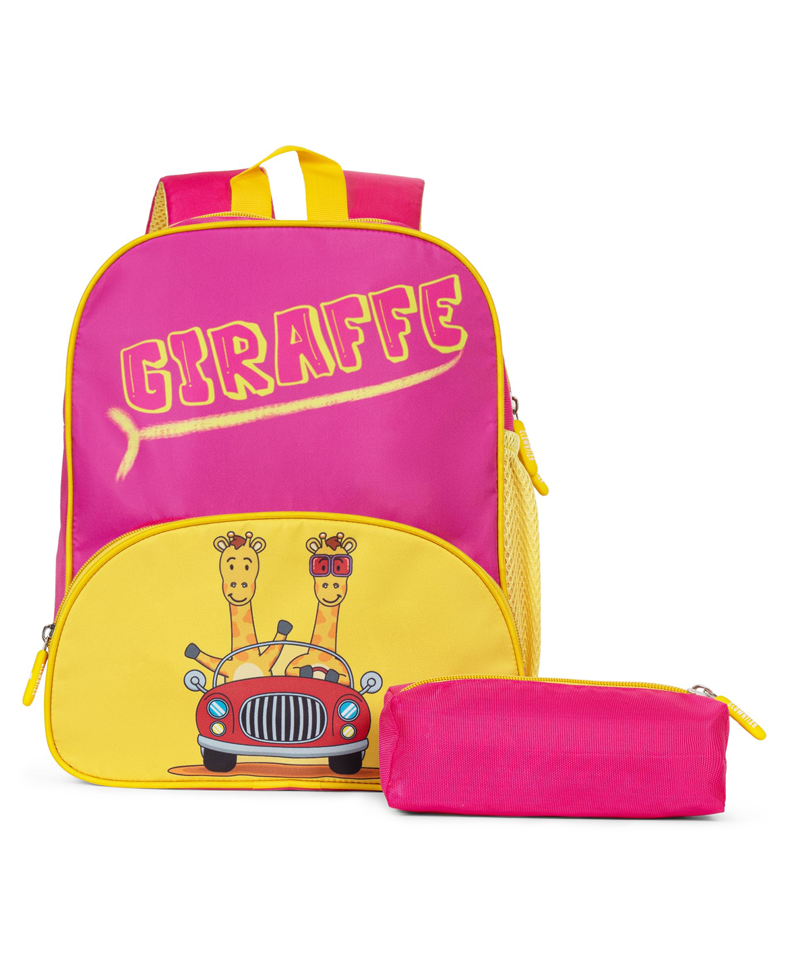 (Mini Explorer-New)- The Clownfish Mini Explorer Series Kids School Bag with Free Pencil Pouch - Pink Yellow Giraffe-picture-44