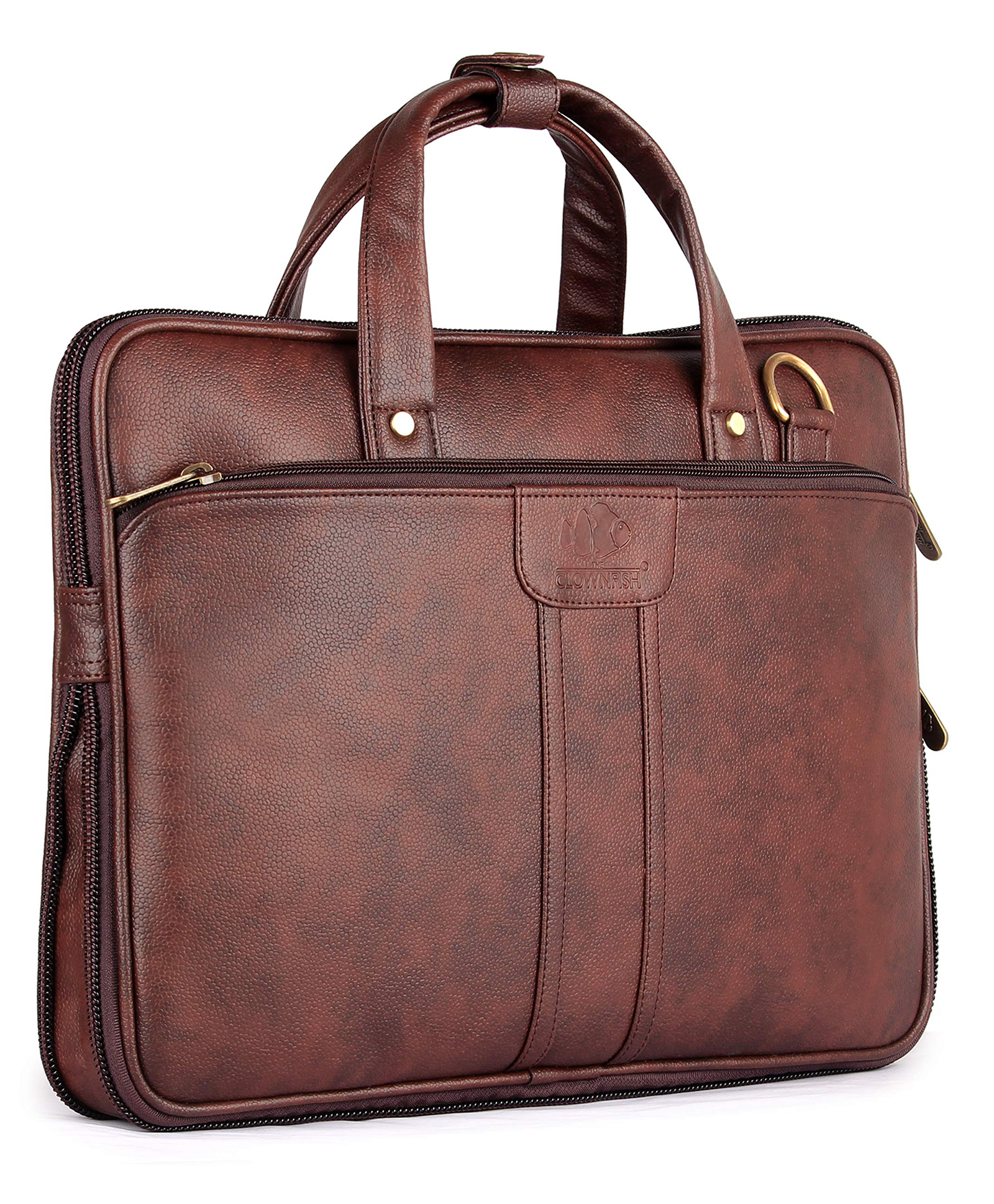 (TCFLBFL-GT14MAH1) The Clownfish Richard Series Faux Leather 14 inch Laptop Bags, Brown Laptop Briefcase for Men, Laptop Bags for Men, Messenger Bags For Men,(Mahogany)..fg-picture-19