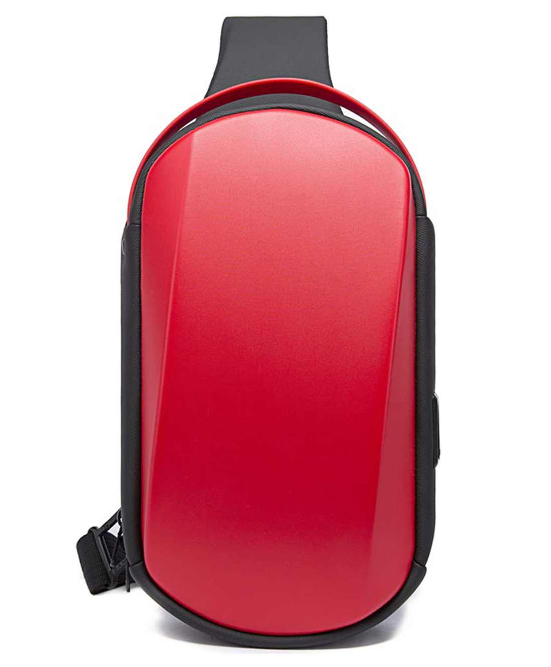 (TCF-7256-RD) The Clownfish Water Resistant TPU Unisex Travel Crossbody Sling Bag Chest Pack with USB charging (Red)..fg-picture-19