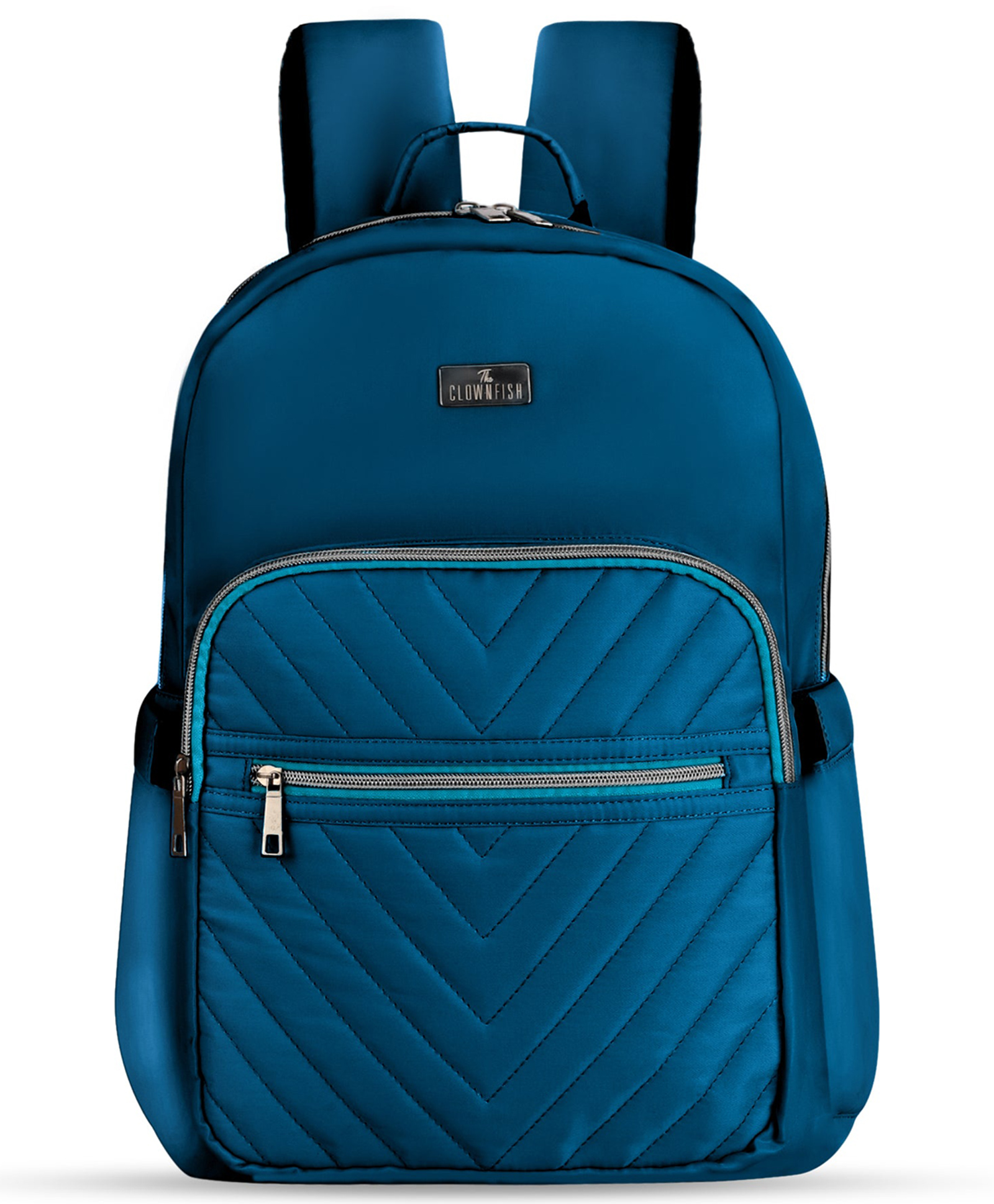 (TCFWLBPPO-GA-TBU)- THE CLOWNFISH Ethereal Collection Polyester Material 15.6 inch Womens Laptop Backpack with Trolley Strap Travel Backpack for Women (Teal Blue)-image-37