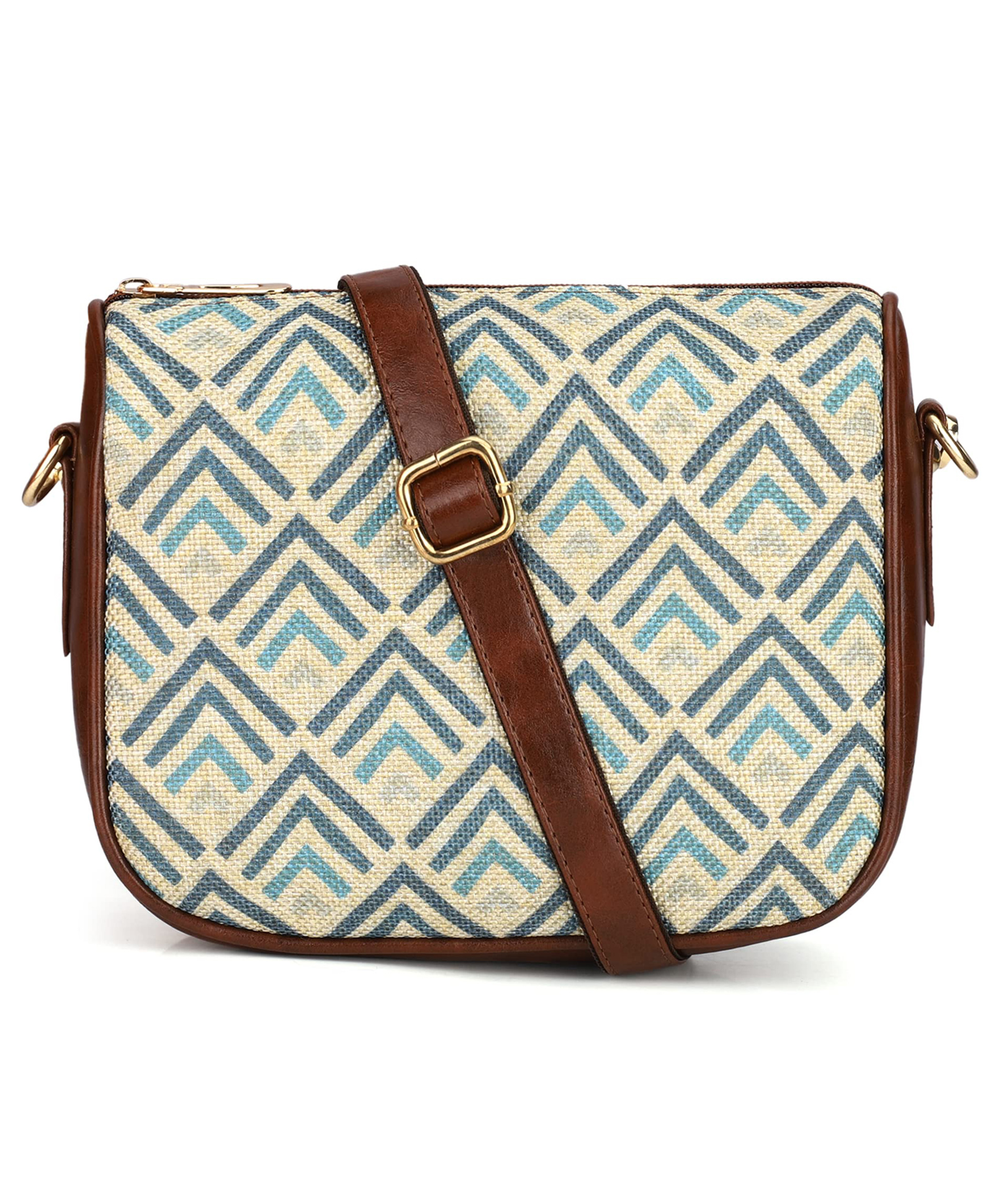 (TCFSLJU-GA-P-WH) The Clownfish Garnet Series Printed Handicraft Fabric Tapestry Crossbody Sling Bag Single Shoulder Bag Shoulder Belt (White)..fg-picture-31
