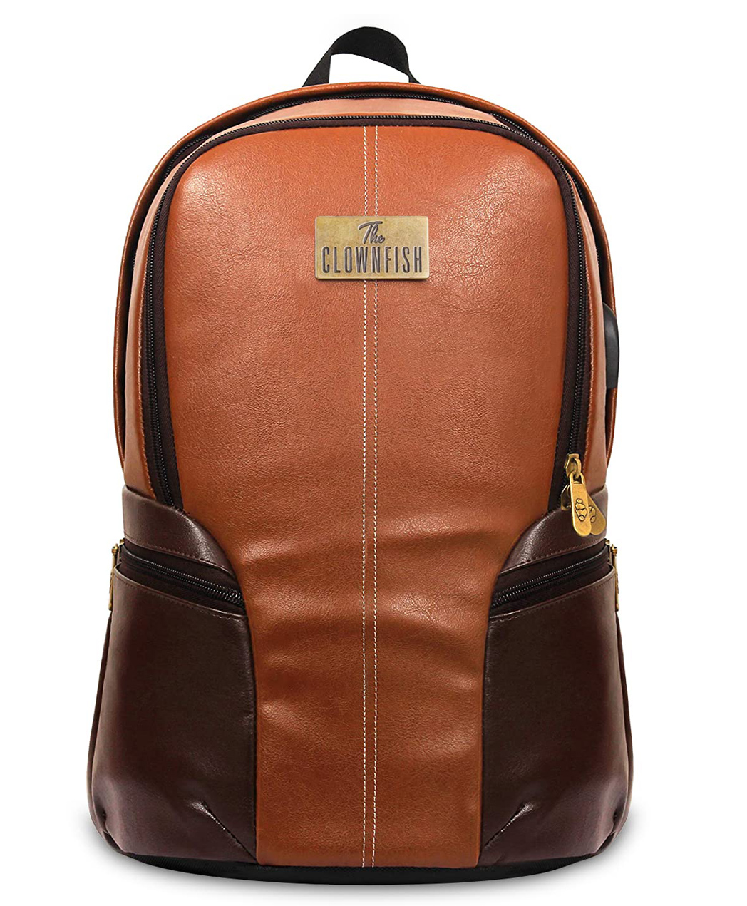(TCFBPFL-GA14MBR1) The Clownfish Mark XXIX Extremis 27 liters Leatherette Mature Unisex Laptop Backpack for 14 inch Laptop Laptop Bakpack ( Mud Brown)..fg-image-46