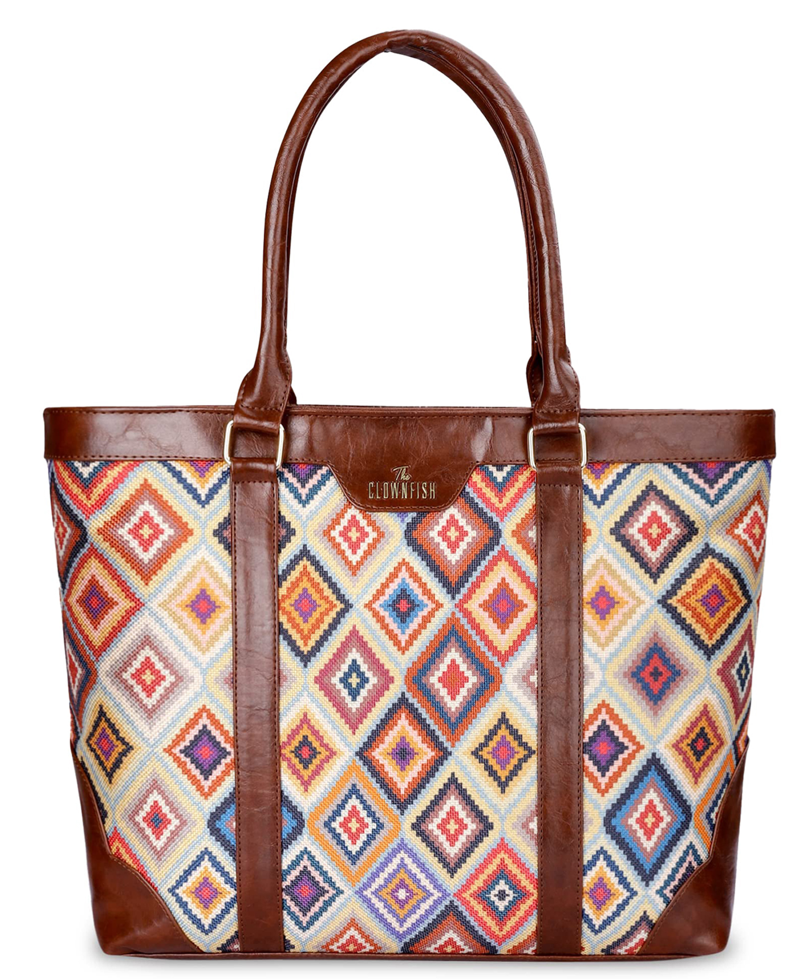 (TCFWLBJU-GA-14MLC3-DIA)- The Clownfish Womens Laptop Bag -(Miranda Multicolour Diamond D..-image-40