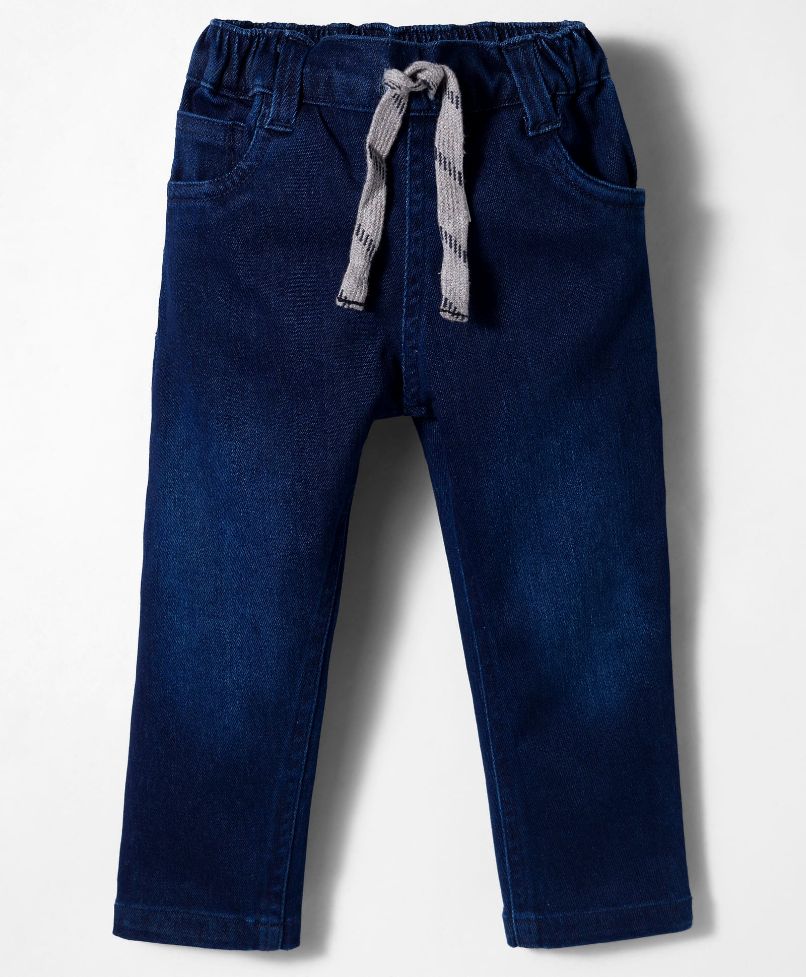 Simply Full Length Washed Denim Jeans - Navy Blue-image-10