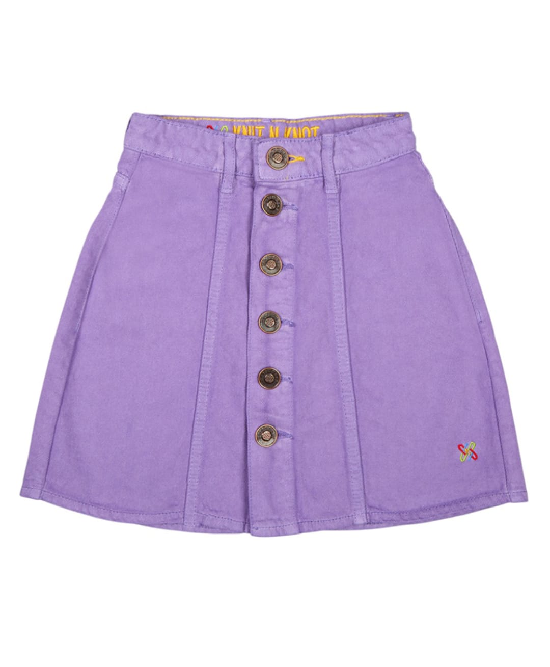 Knit N Knot Denim Woven Solid Skirt - Lavender-picture-37