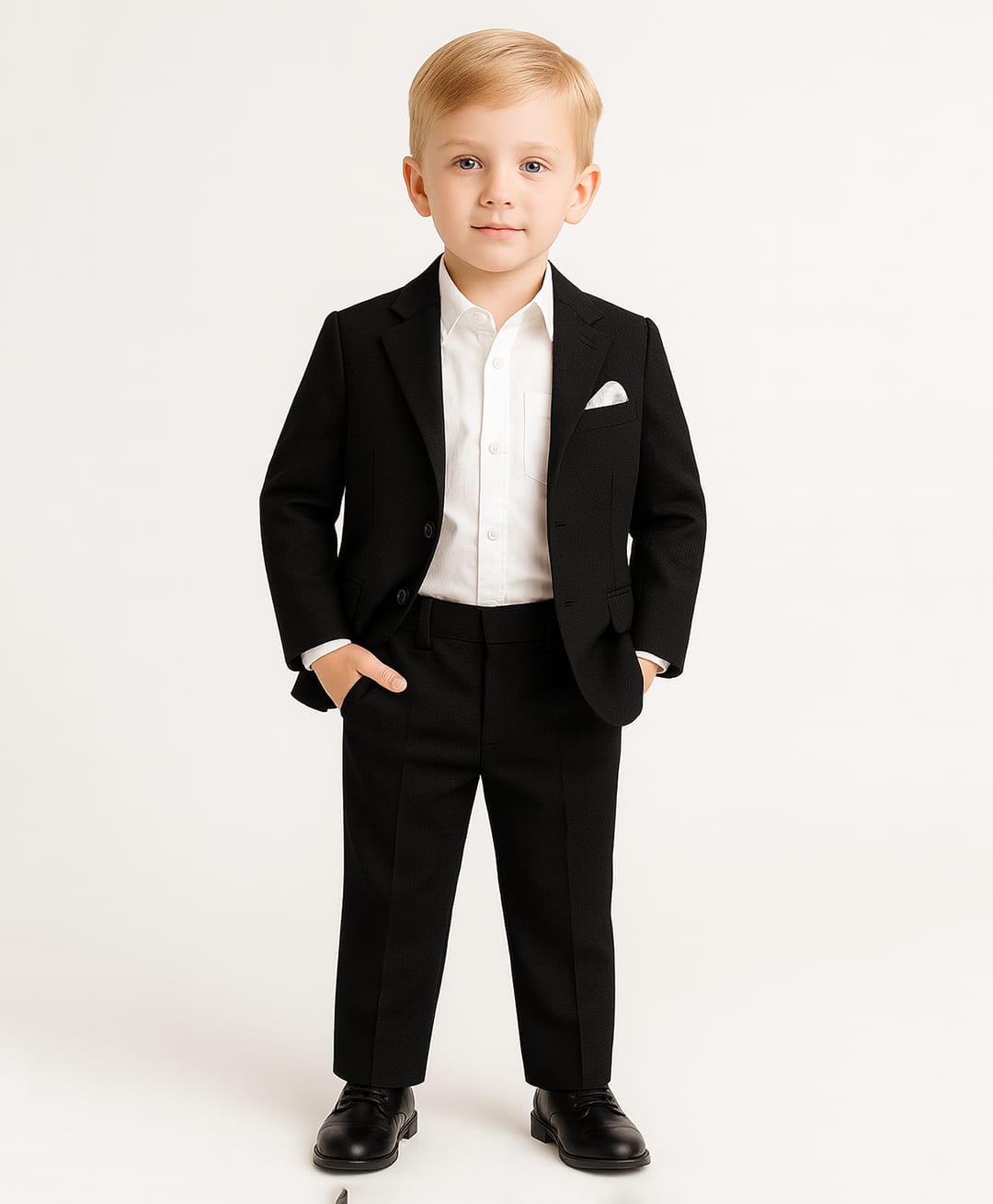 Spool Junior Cotton Woven Full Sleeves Solid 3 Piece Party Suit Set - Black-picture-32