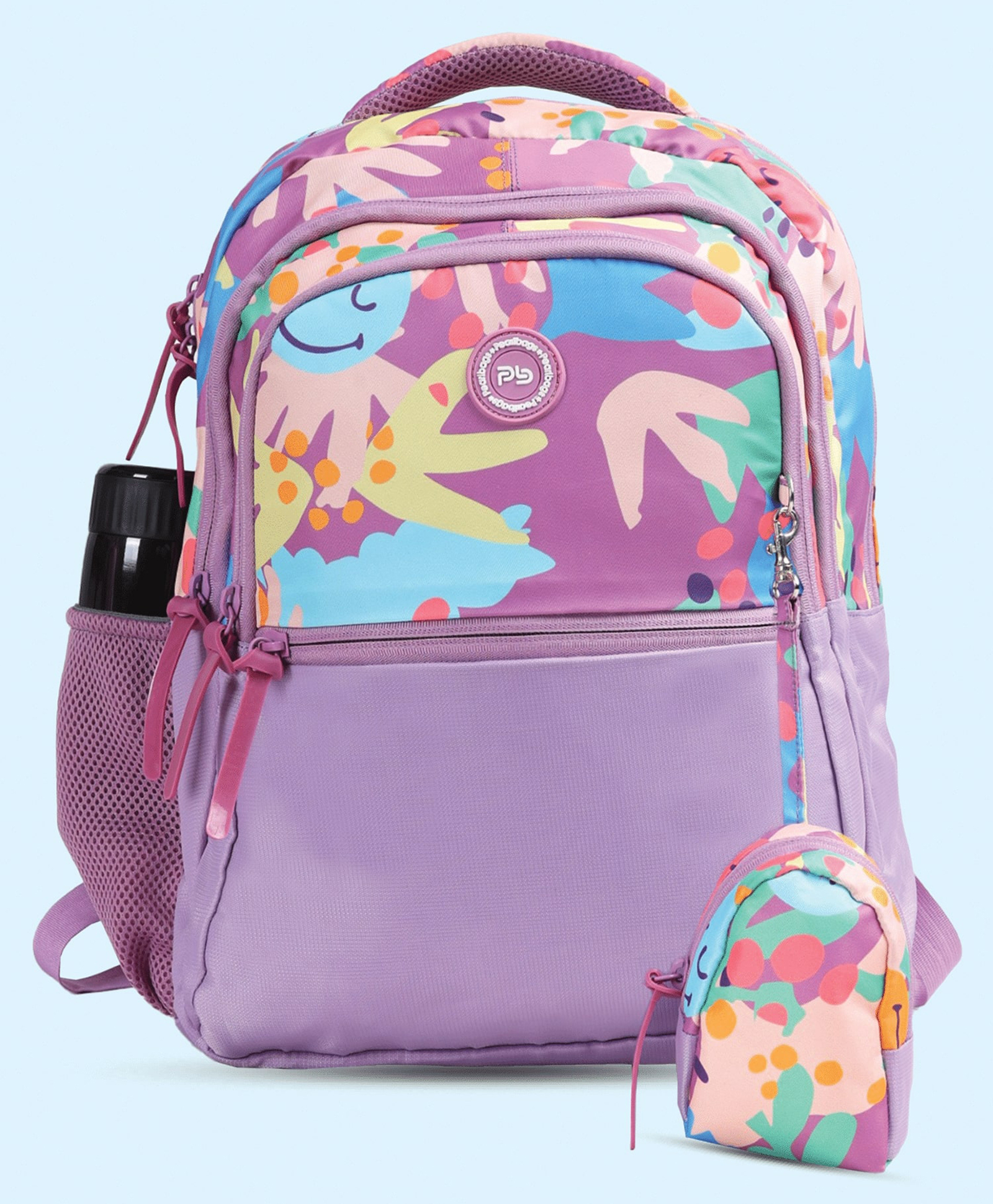 Pearlbags Polyester Water Resistant Casual Backpack With Pencil Pouch For School For Boys and Girls Lavender - Height 16 Inches-image-49