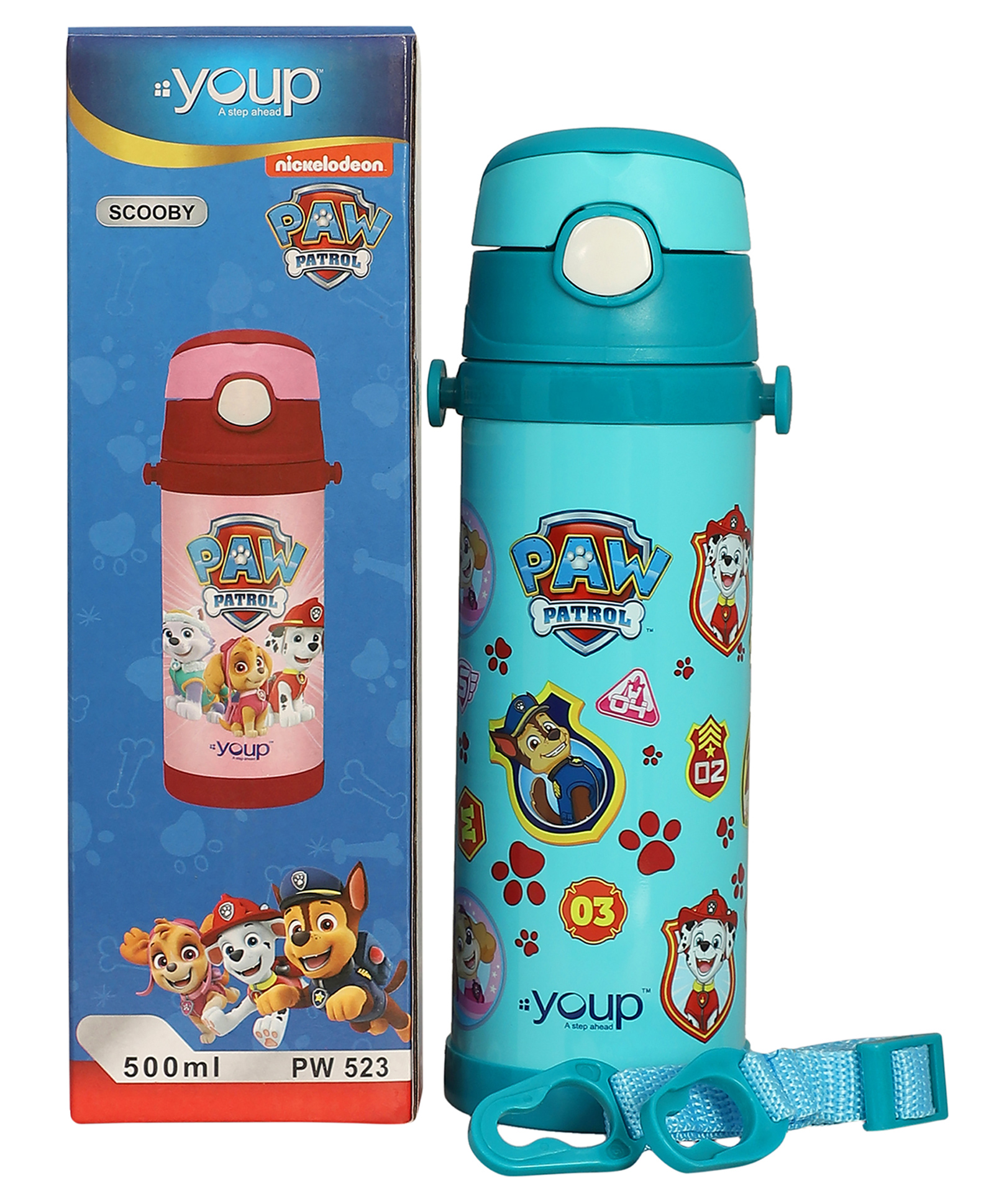 Youp Stainless Steel Green Color Paw Patrol theme Kids Insulated Sipper Bottle Scooby - 500 ml-picture-20