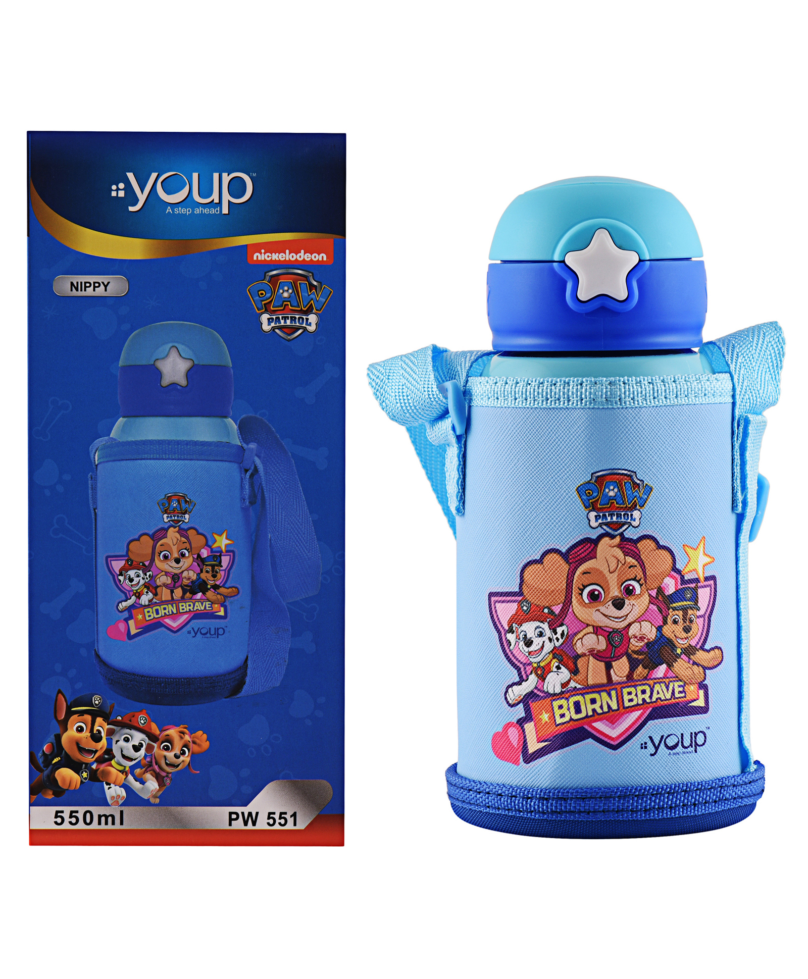 Youp Stainless Steel Blue Color Paw Patrol Kids Insulated Double Wall Sipper Bottle Nippy - 550 ml-picture-10