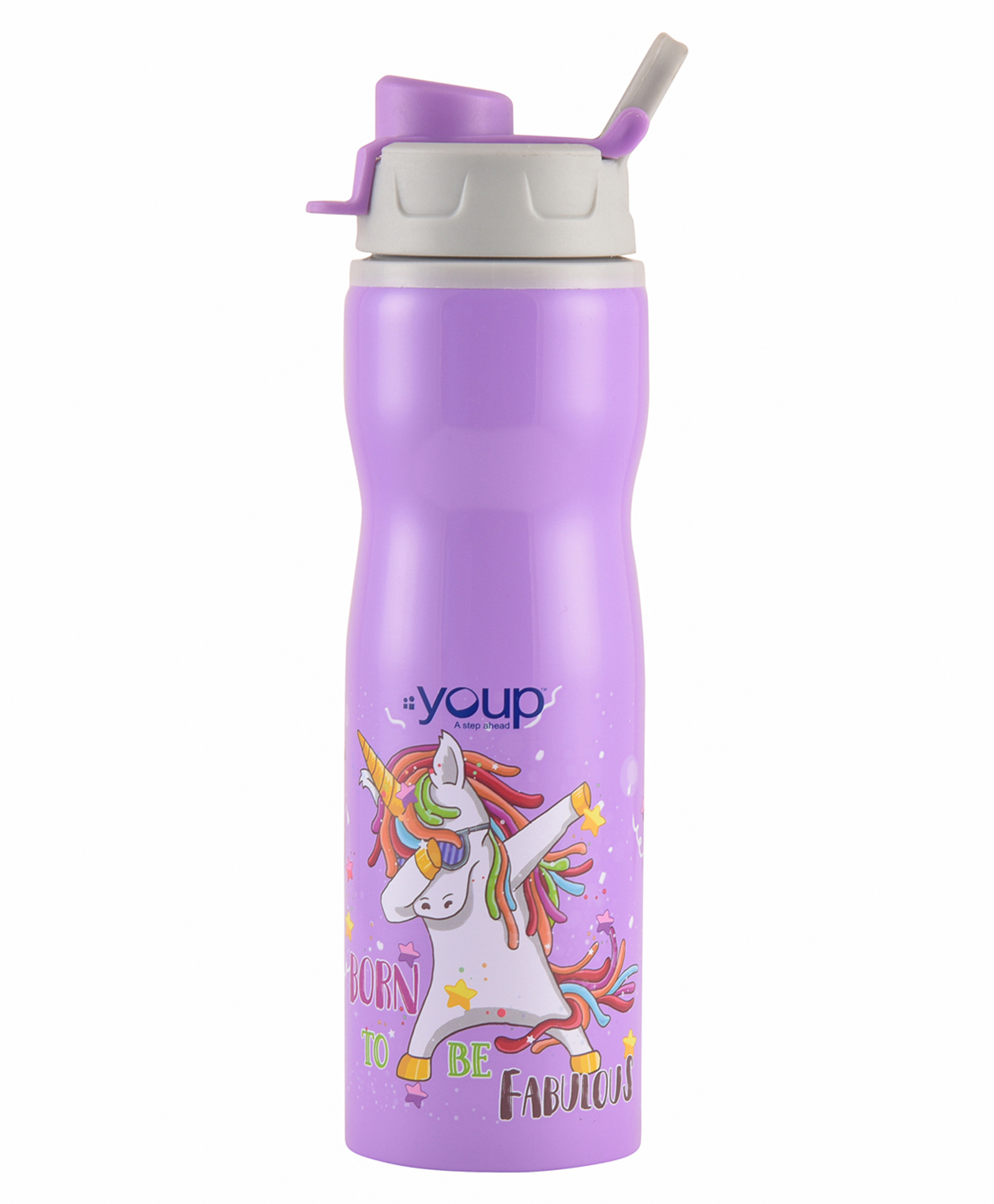 Youp Stainless steel purple color Unicorn kids water bottle - 750 ml-picture-42