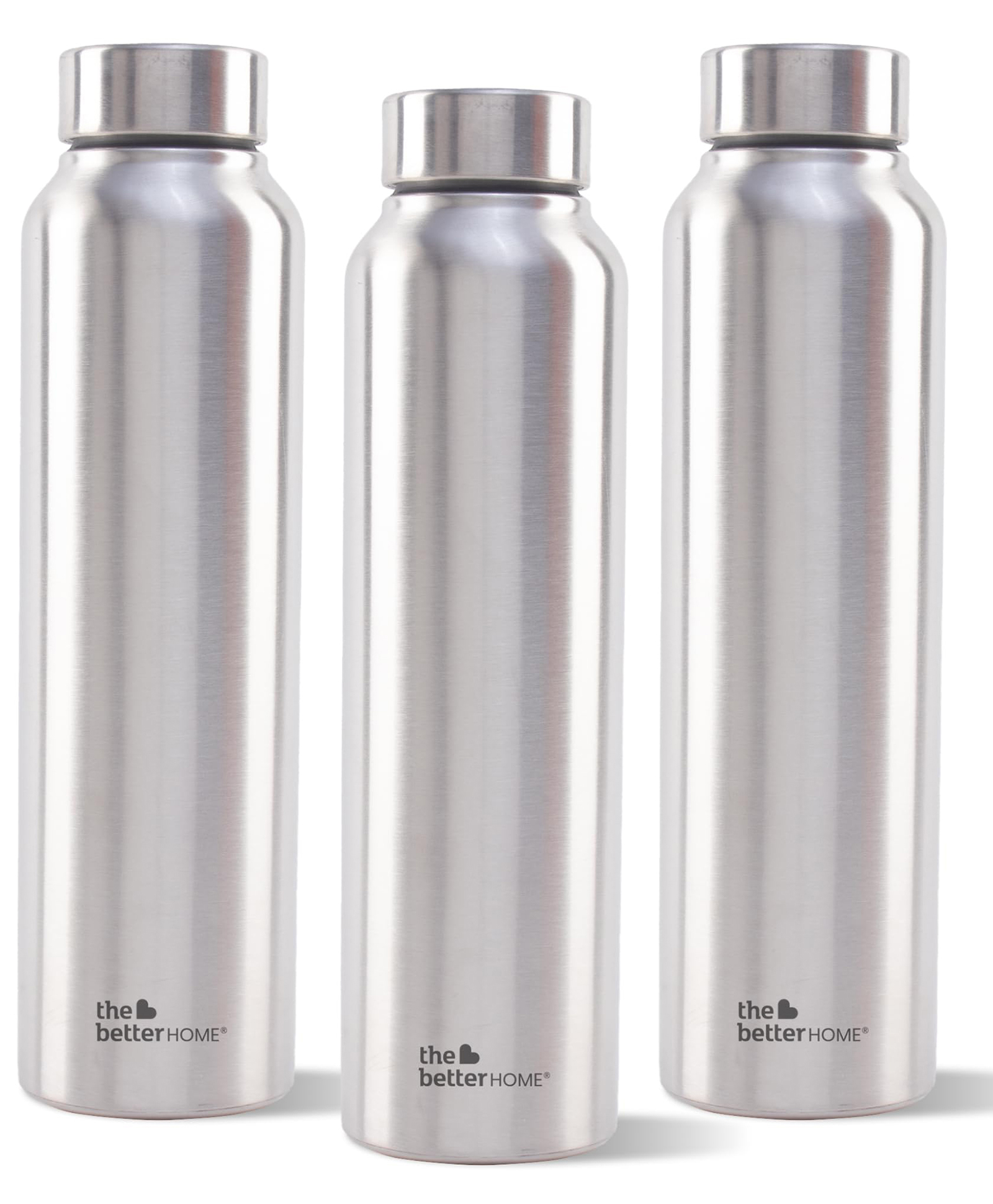 The Better Home 304 Stainless Steel Water Bottle 1 Litre | Durable & Leak-Proof | For Office, Home, Kids, School For Women Men (Silver - 3 Pcs)-image-6