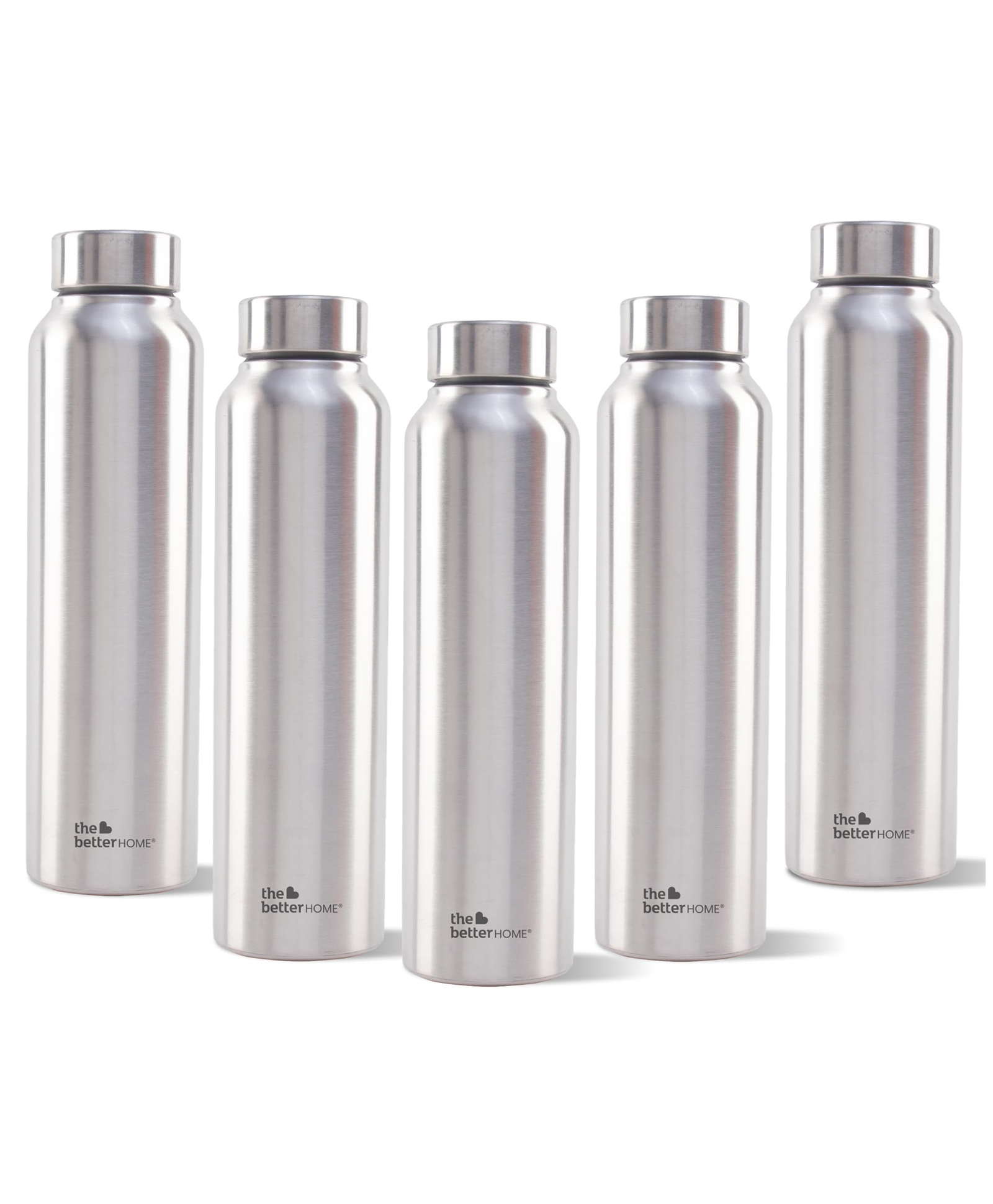 The Better Home Stainless Steel Bottle 1 Litre | Leak Proof, Durable & Rust Proof | Non-Toxic & BPA Free Steel Bottles 1+ Litre | Eco Friendly Stainless Steel Water Bottle (Pack of 5) (Silver)-image-24