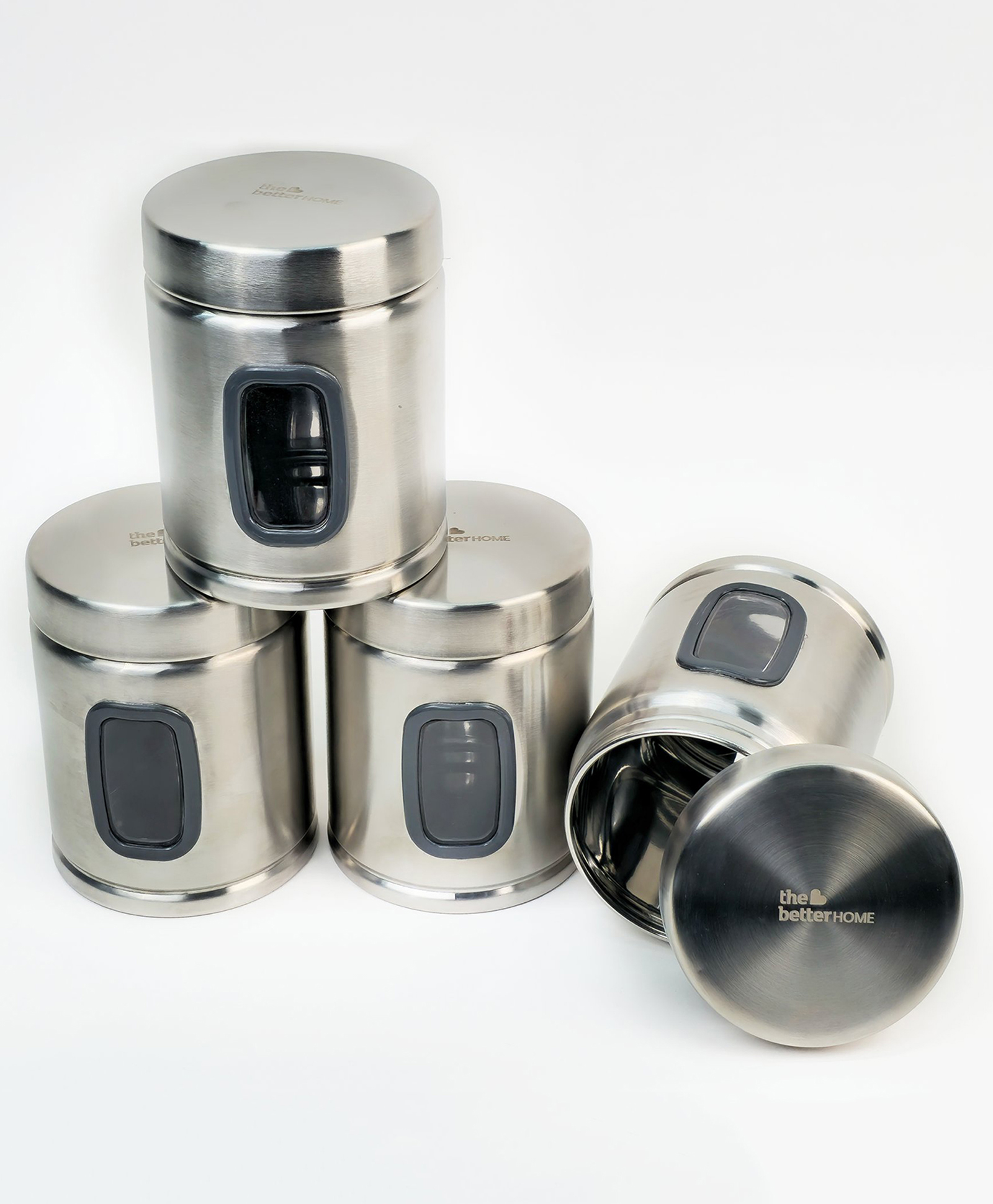 1000ml Stainless steel jar with see through panel|Pack of 4-image-41