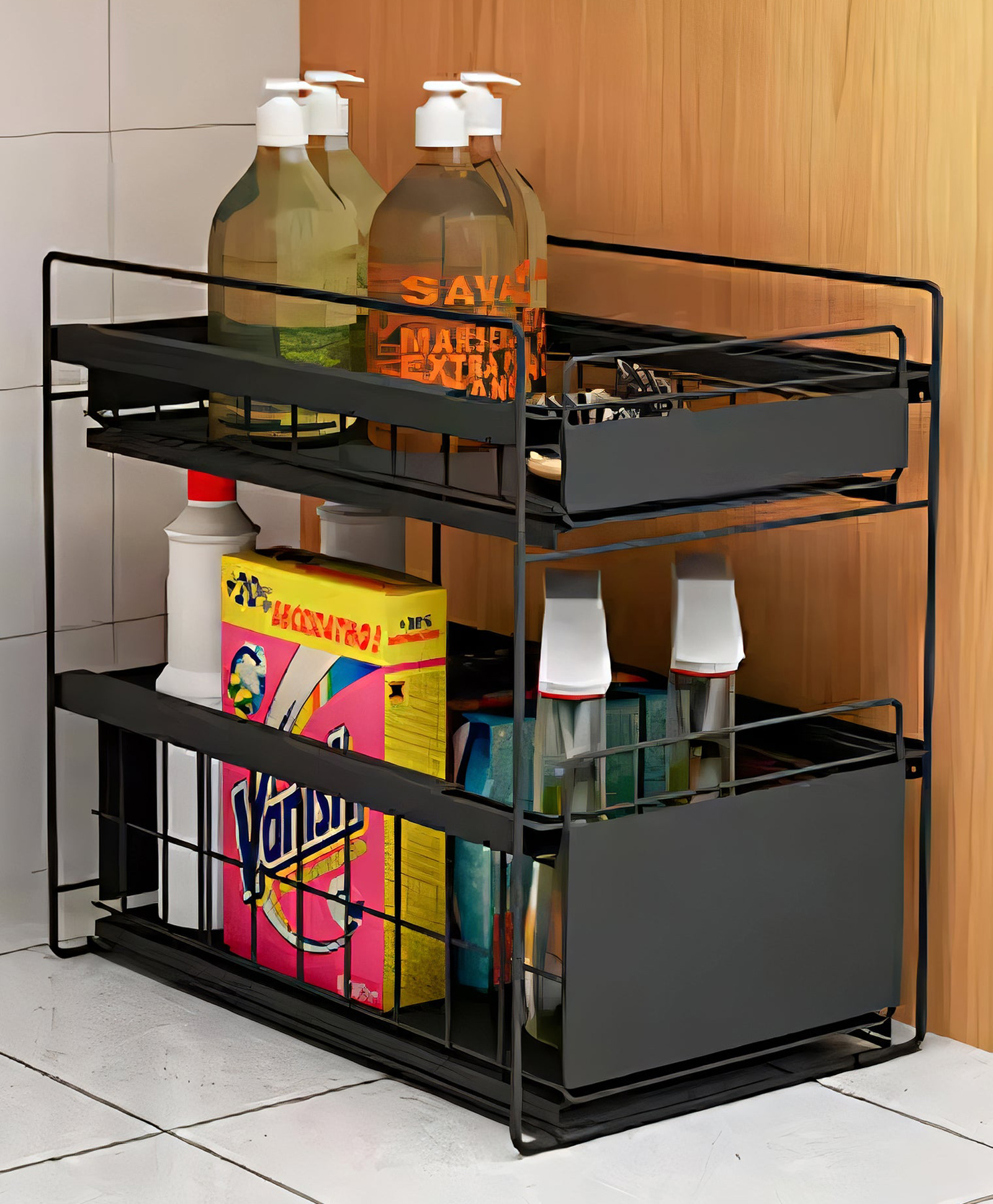 umai kitchen organizer rack | WG190011JB | Black-picture-24
