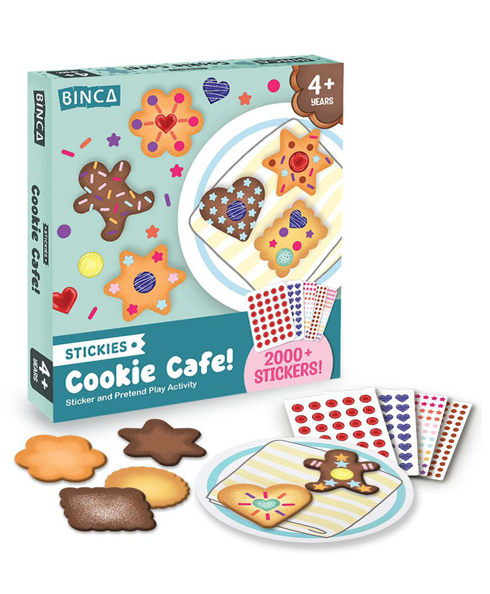 Binca Stickies Sticker Art Activity Kit - Cookie Cafe, 2000+ Stickers, Mess-Free Pretend Play, DIY Dot Sticker Art for Toddlers-image-20