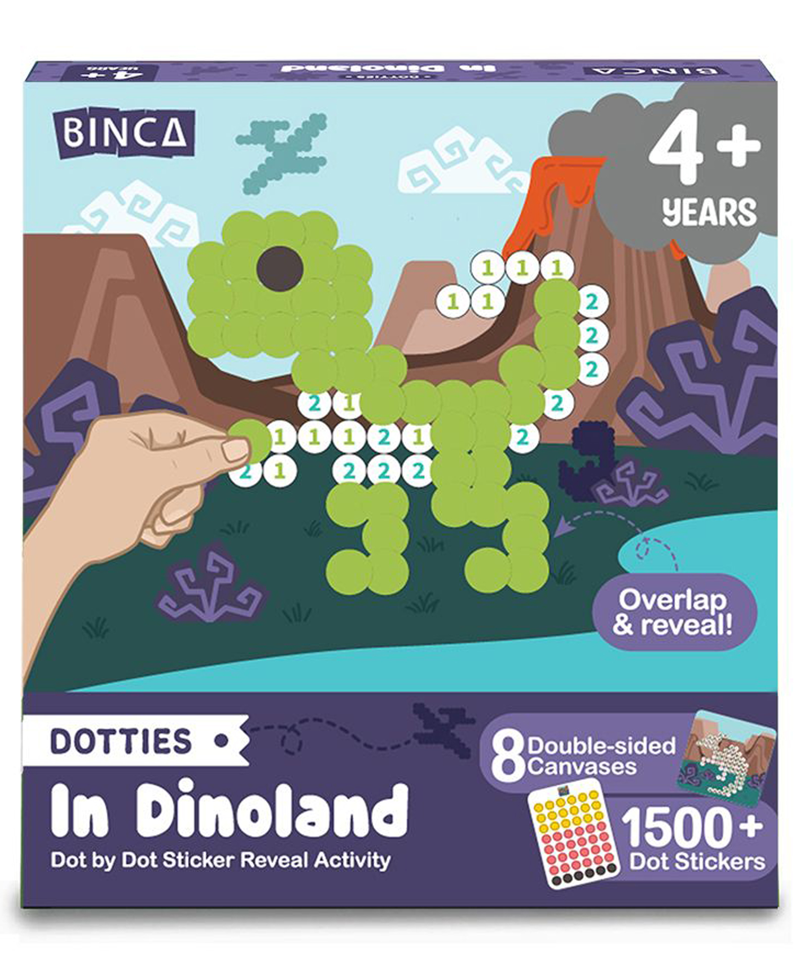 Binca Dotties Dot Art Activity Kit, 1500+ Stickers, 8 Dinosaurs Mess-Free Activities, DIY Dot Sticker Art for Toddlers-image-34