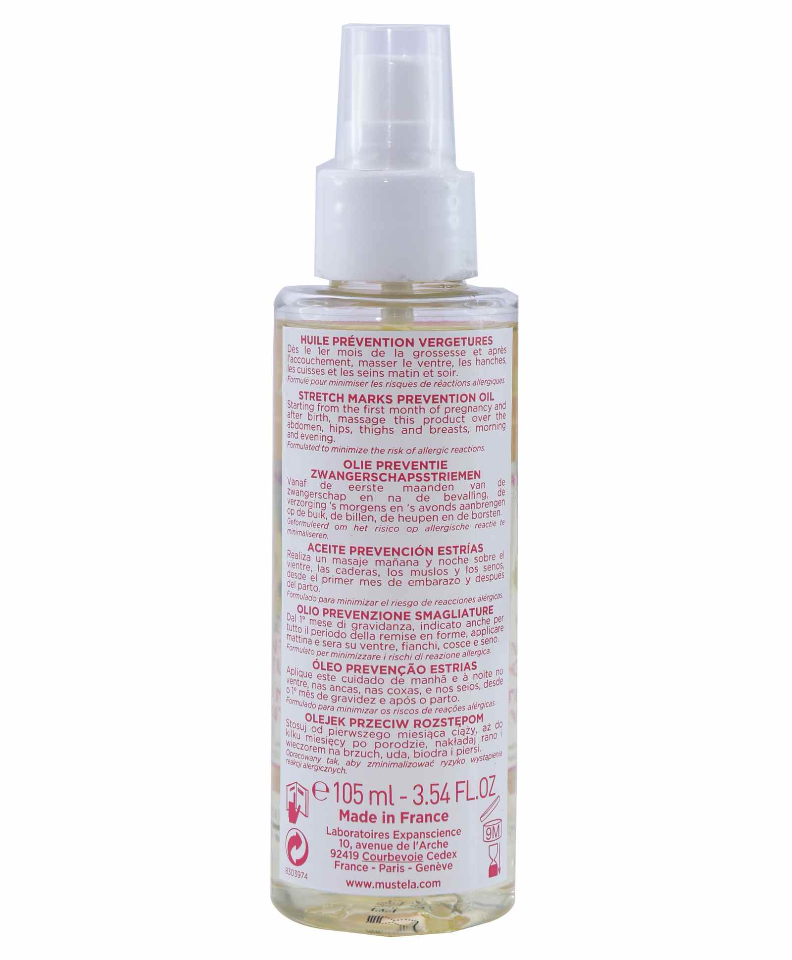 mustela stretch marks prevention oil 105ml