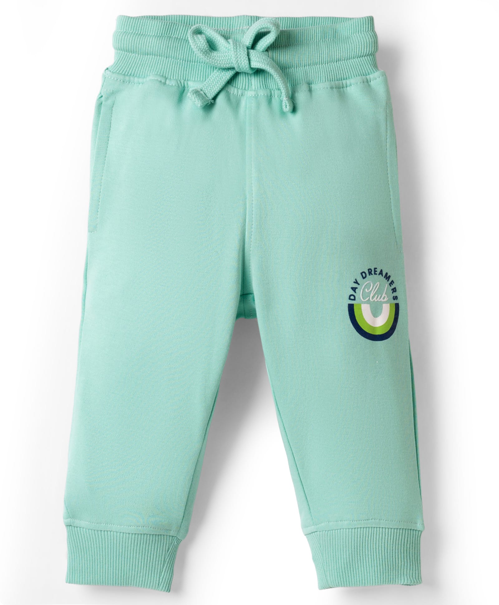 Doreme Cotton Knit Full Length Lounge Pant with Text Print - Sea Green-picture-17