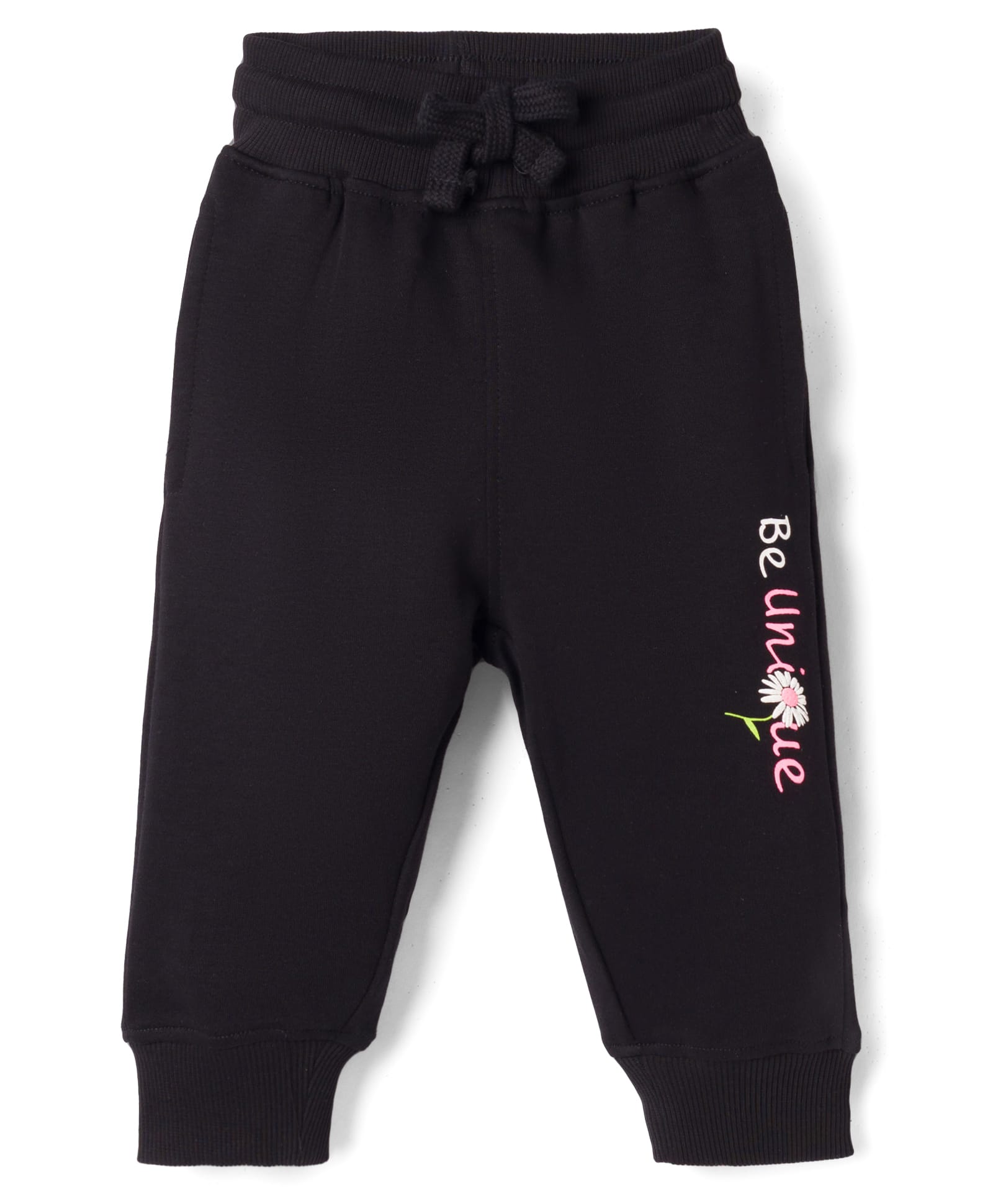 Doreme Cotton Knit Full Length Lounge Pant with Be Unique Print - Black-image-32