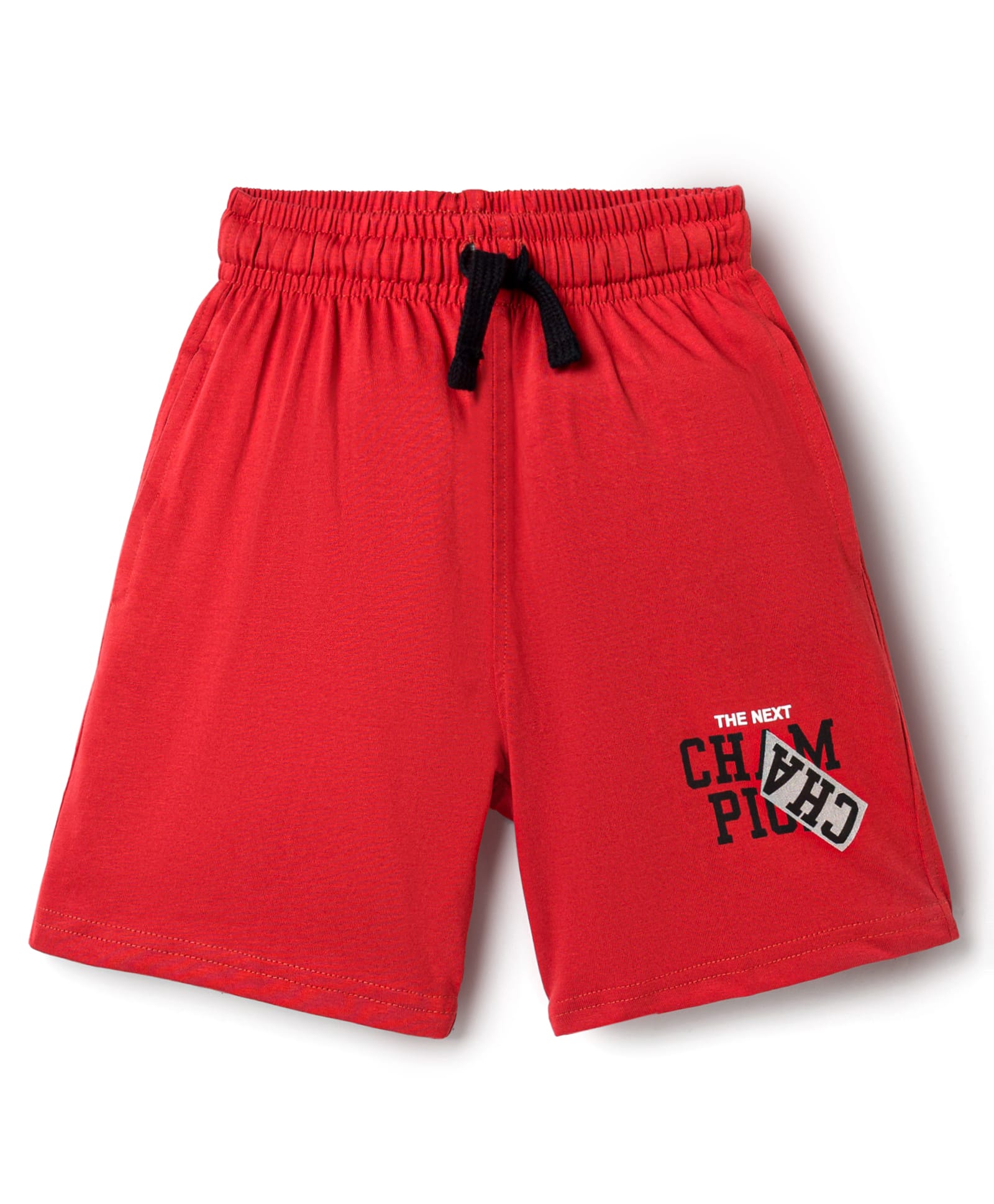 Doreme Terry Knit Above Knee Length Shorts With Text Print - Rust Orange-picture-23