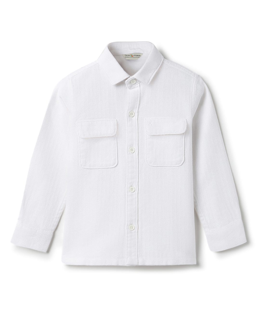 Tales & Stories Cotton Woven Full Sleeve Solid Shacket - White-image-10