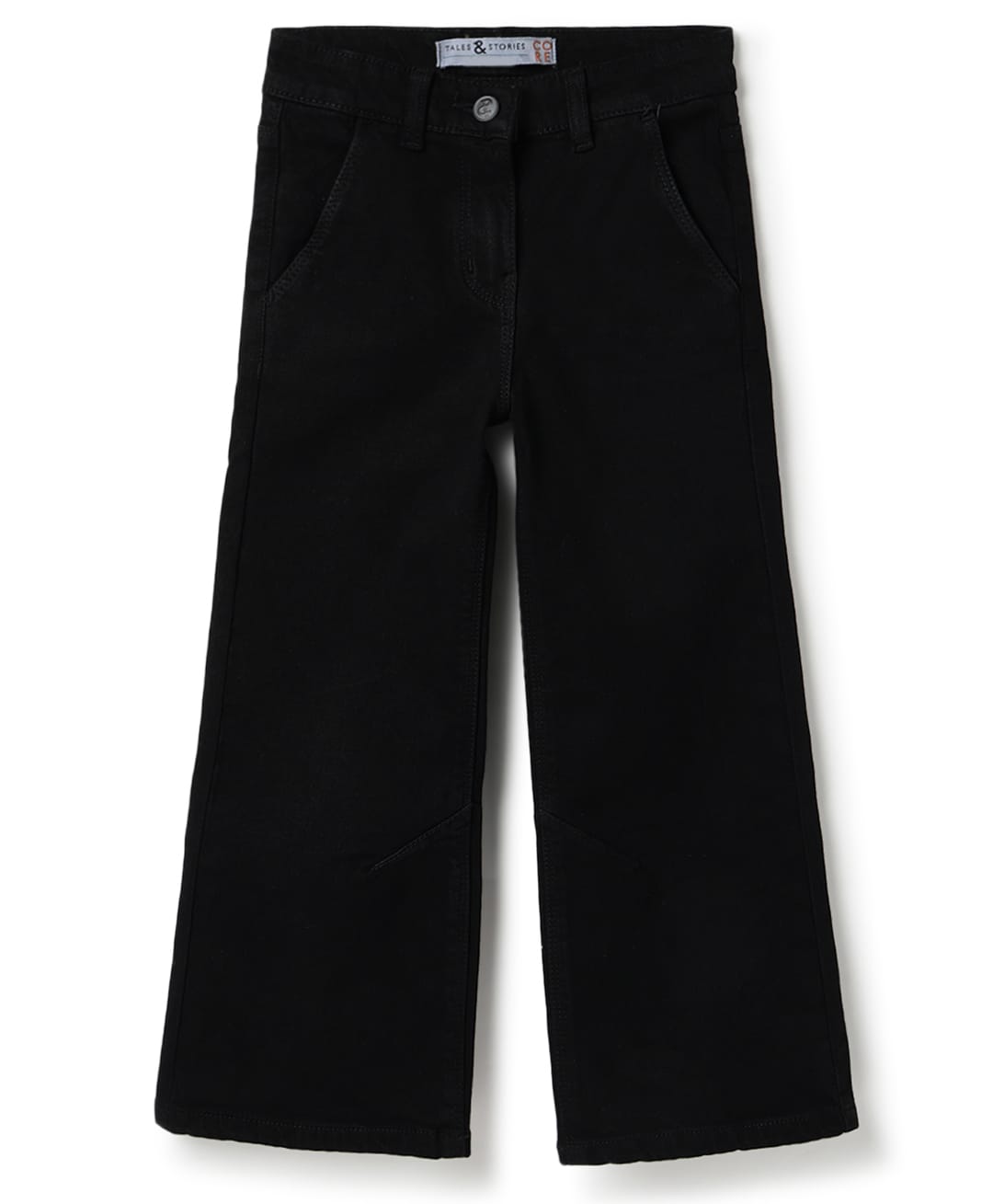 Tales & Stories Denim Woven Solid Flared Jeans - Black-picture-27