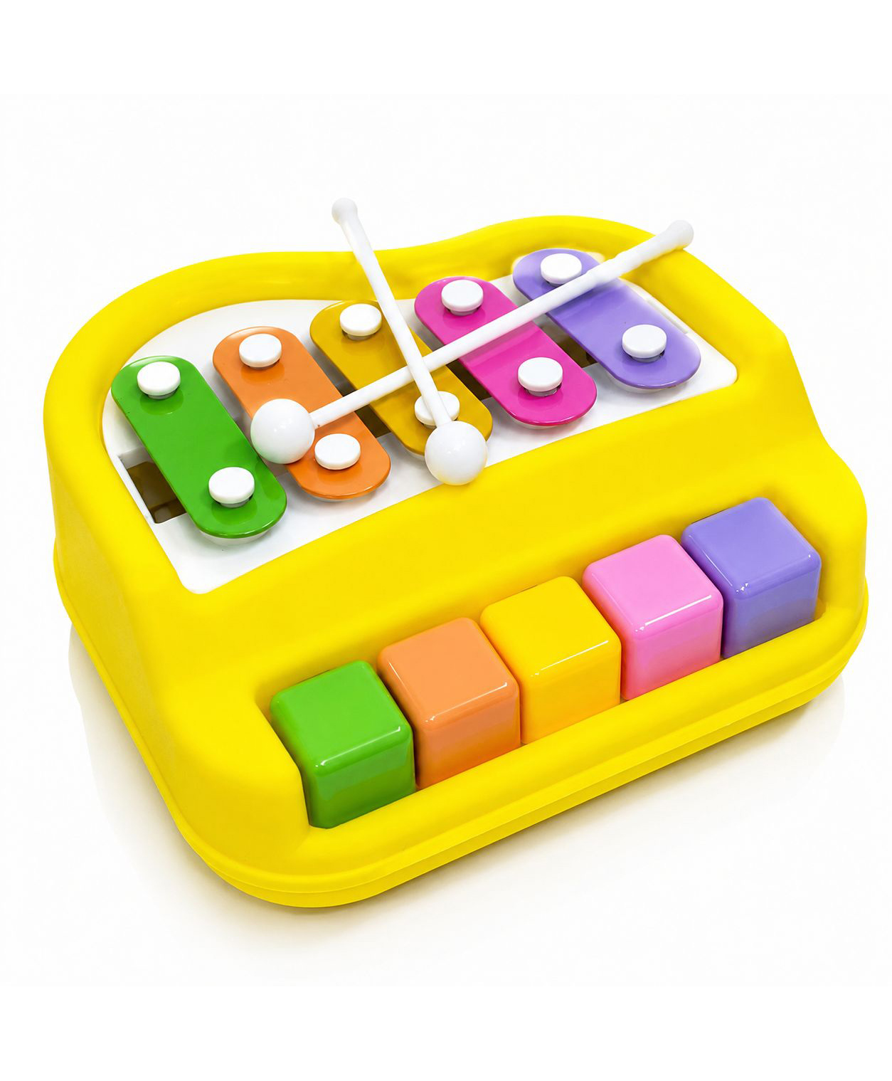 KiddyBuddy Xylophone Cum Piano With 5 Keys - Yellow-image-23