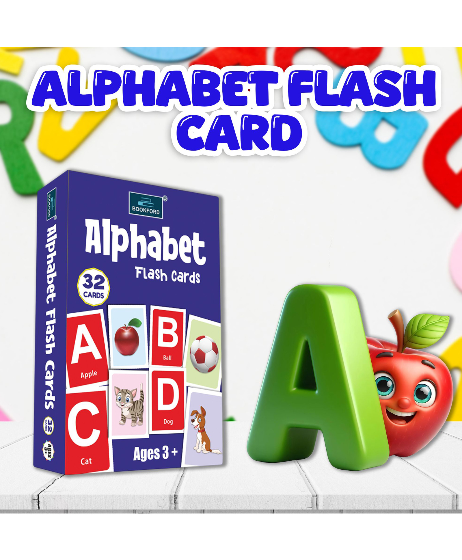 bookford publications BOOOKFORD PUBLICATIONS Alphabet - Flash Cards For Kids Multicolor-picture-32