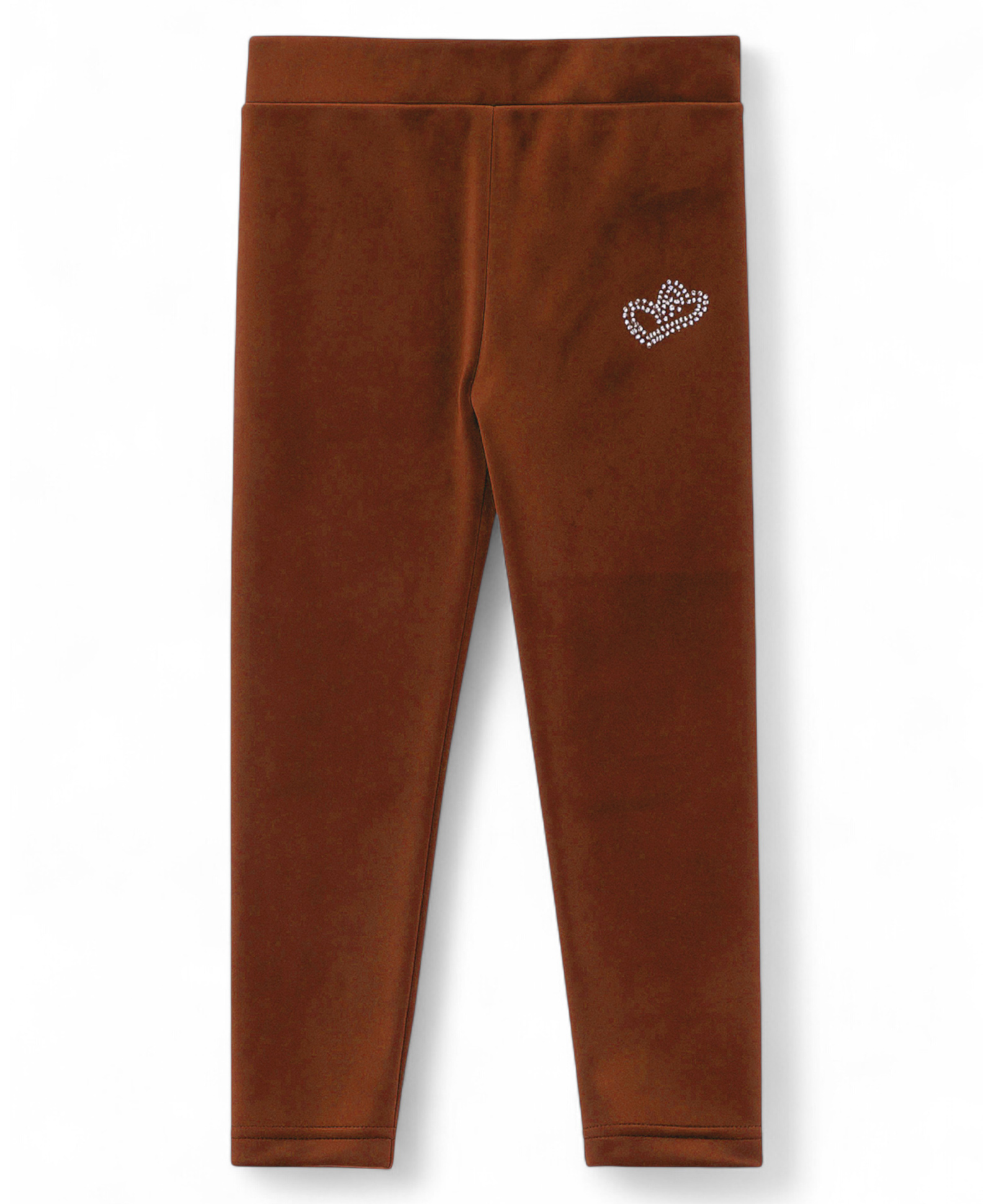 Lil Lollipop Knit Stone Heart Embellished Leggings - Brown-picture-10