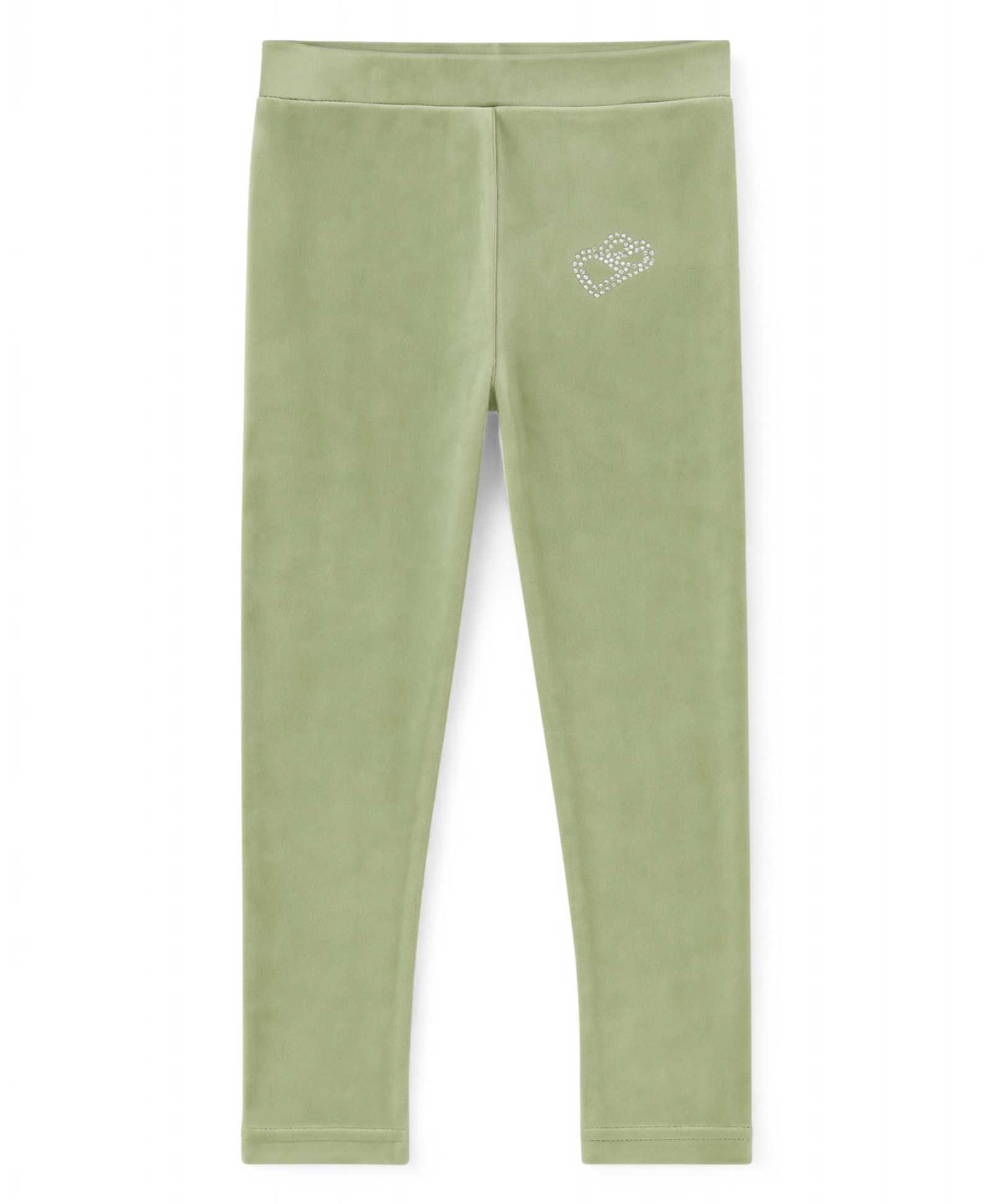 Lil Lollipop Knit Stone Heart Embellished Leggings - Green-picture-14