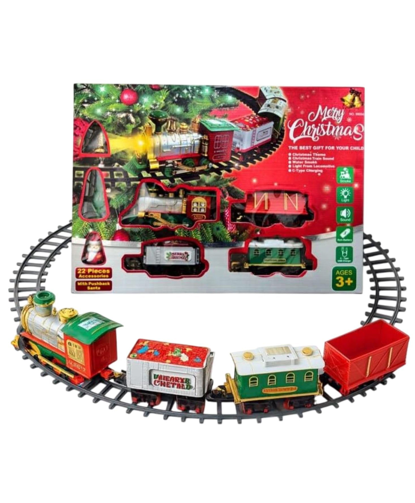 FunBlast Christmas Electrical Musical Train Set with Lights & Sound Pack of 1 (Multicolor)-picture-20