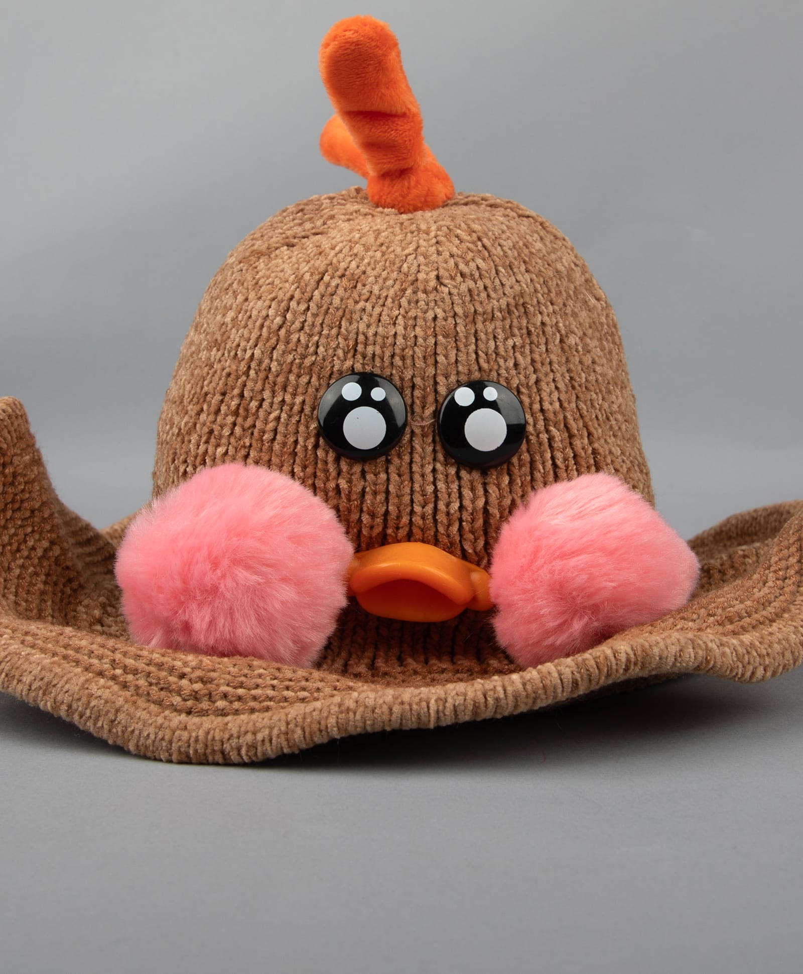 Tipy Tipy Tap Duck Designed Pom Pom Embellished Cap - Brown - Circumference - 42 Cm-picture-28