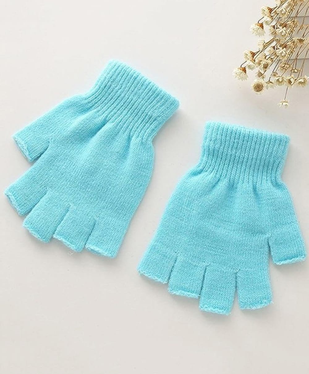 Tipy Tipy Tap Solid Half Finger Gloves - Light Blue-picture-25