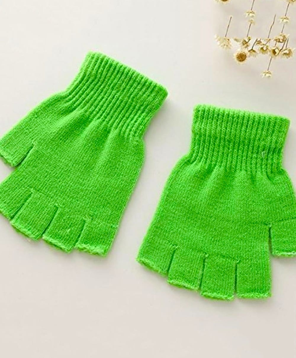Tipy Tipy Tap Solid Half Finger Gloves - Green-picture-21