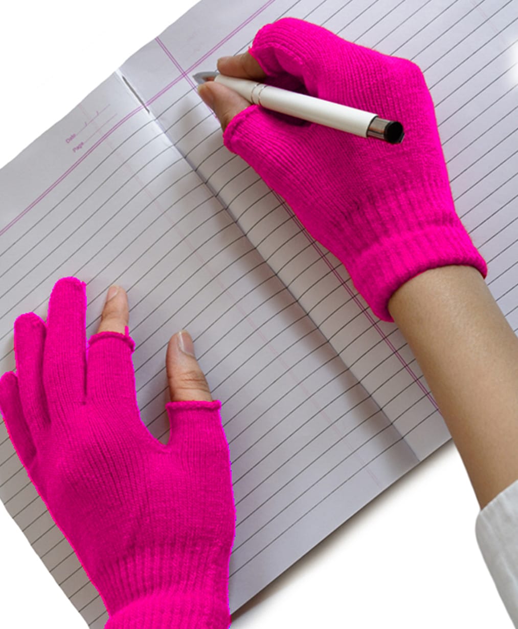 Tipy Tipy Tap Solid Index & Thumb Cutoff Gloves - Dark Pink