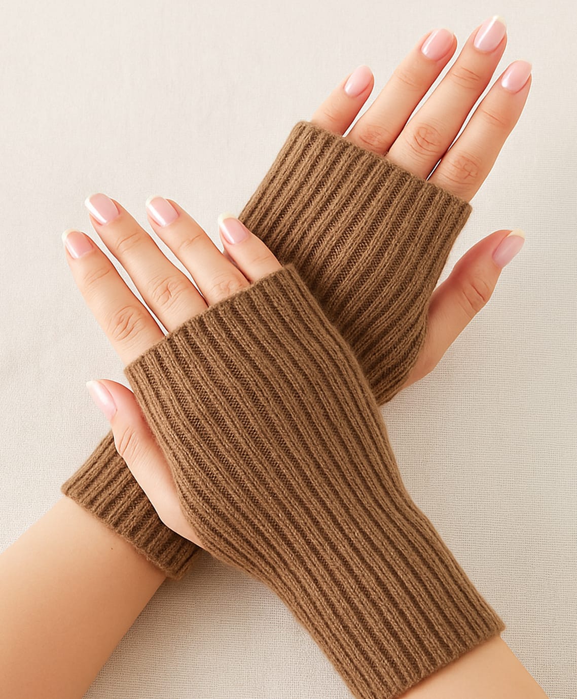 Tipy Tipy Tap Striped Wrist Warmers - Brown-image-45