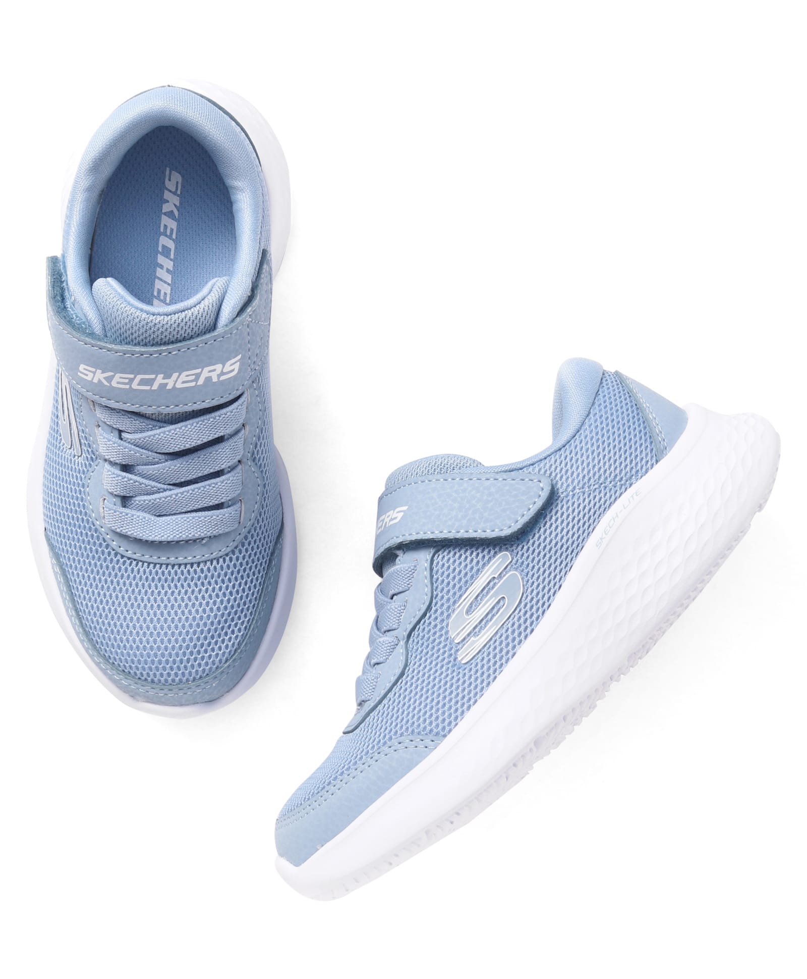skechers casual shoes with velcro closure & logo design - blue